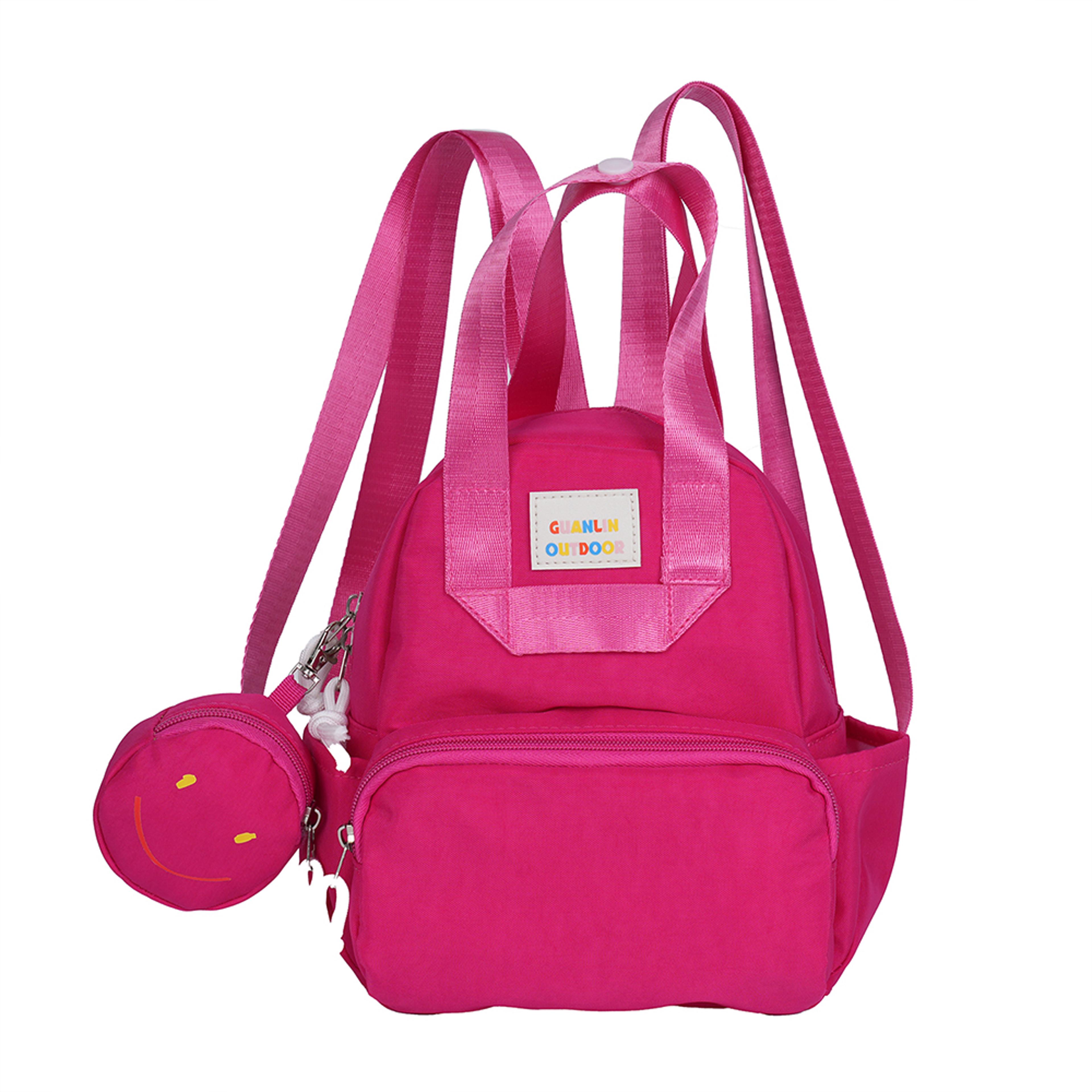 smile mini nylon backpack with detachable coin purse and multi pocket storage