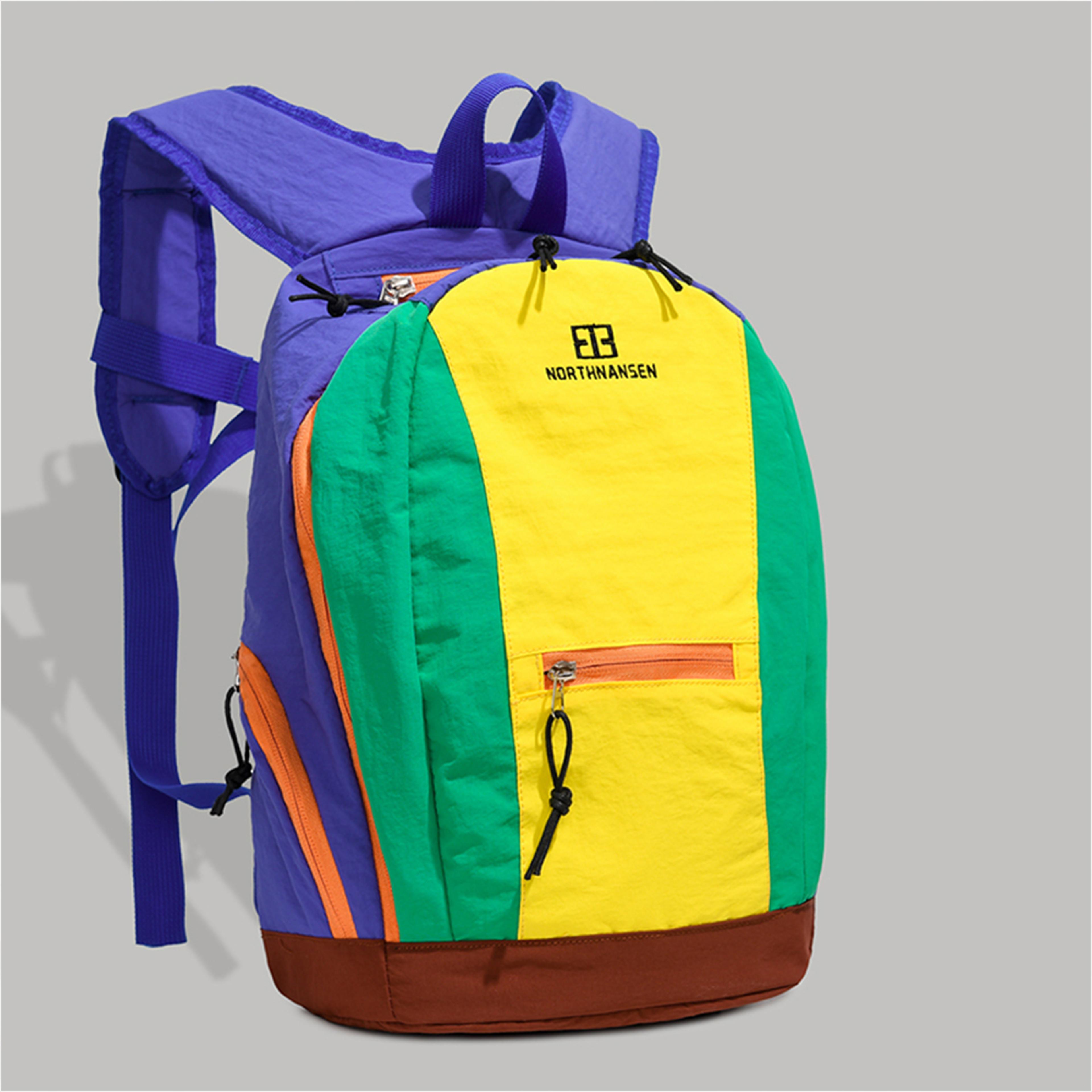 colorblock lightweight nylon backpack for hiking travel and everyday adventures