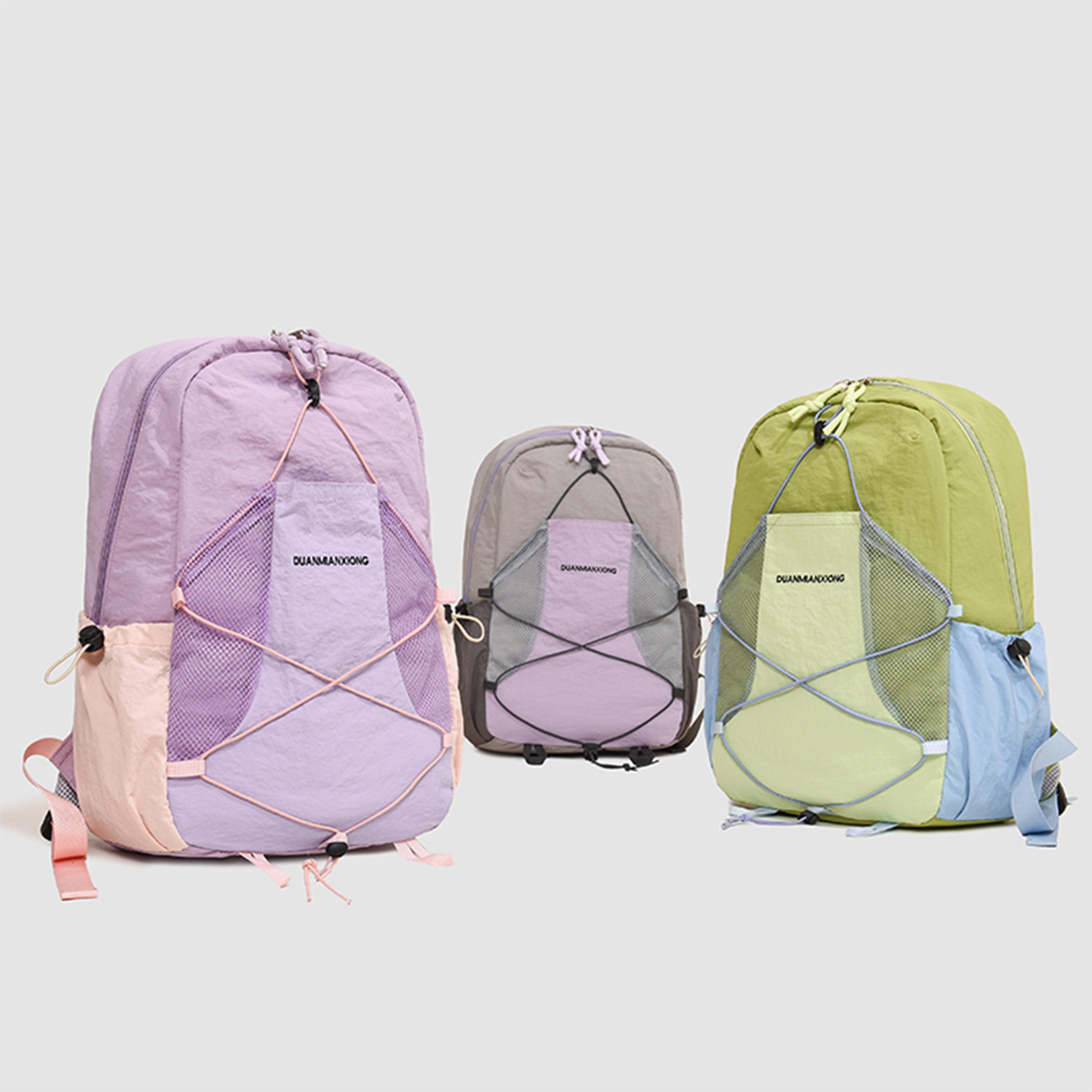 color block lightweight travel backpack large capacity waterproof commuter bag