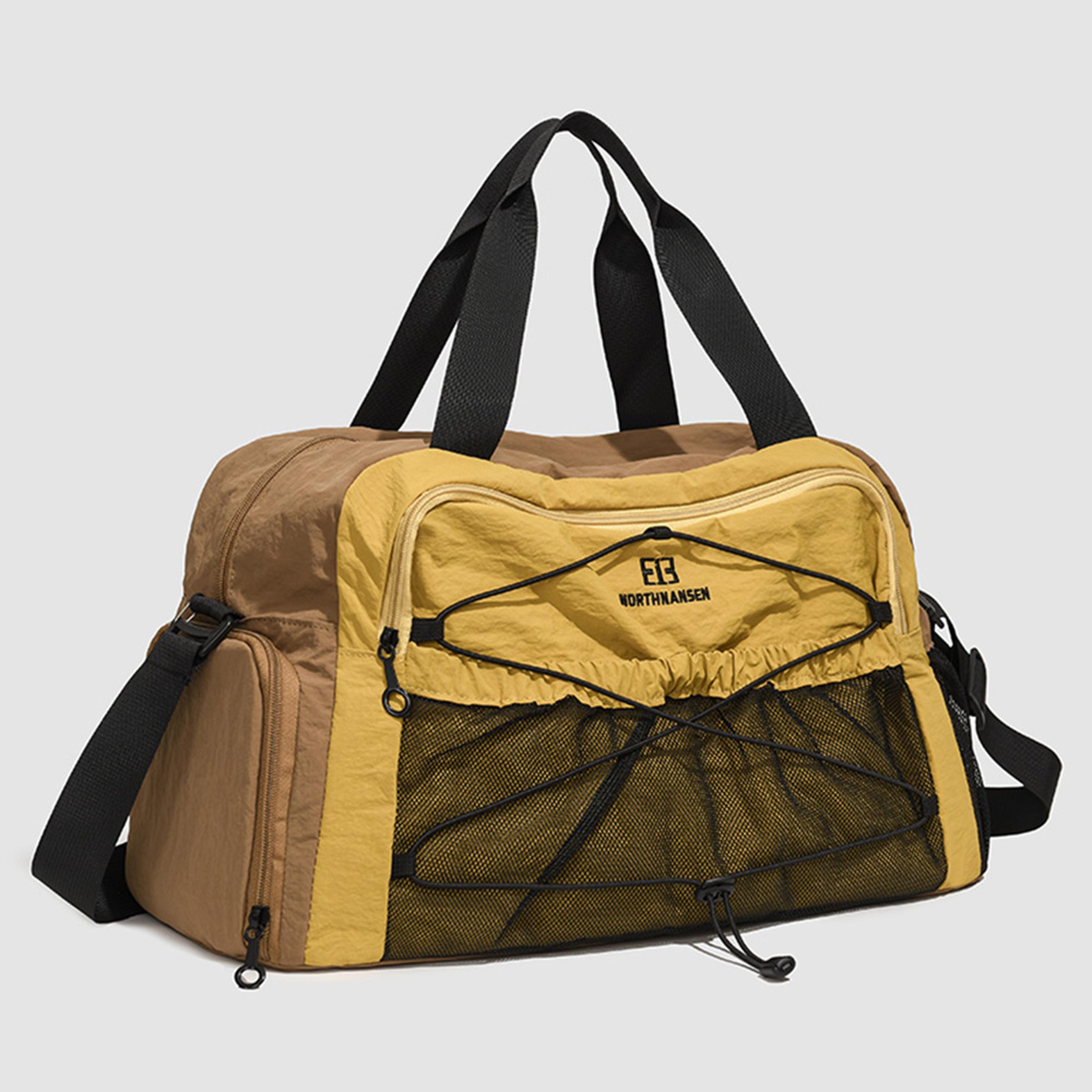 color block large capacity gym duffel bag and weekender travel bag