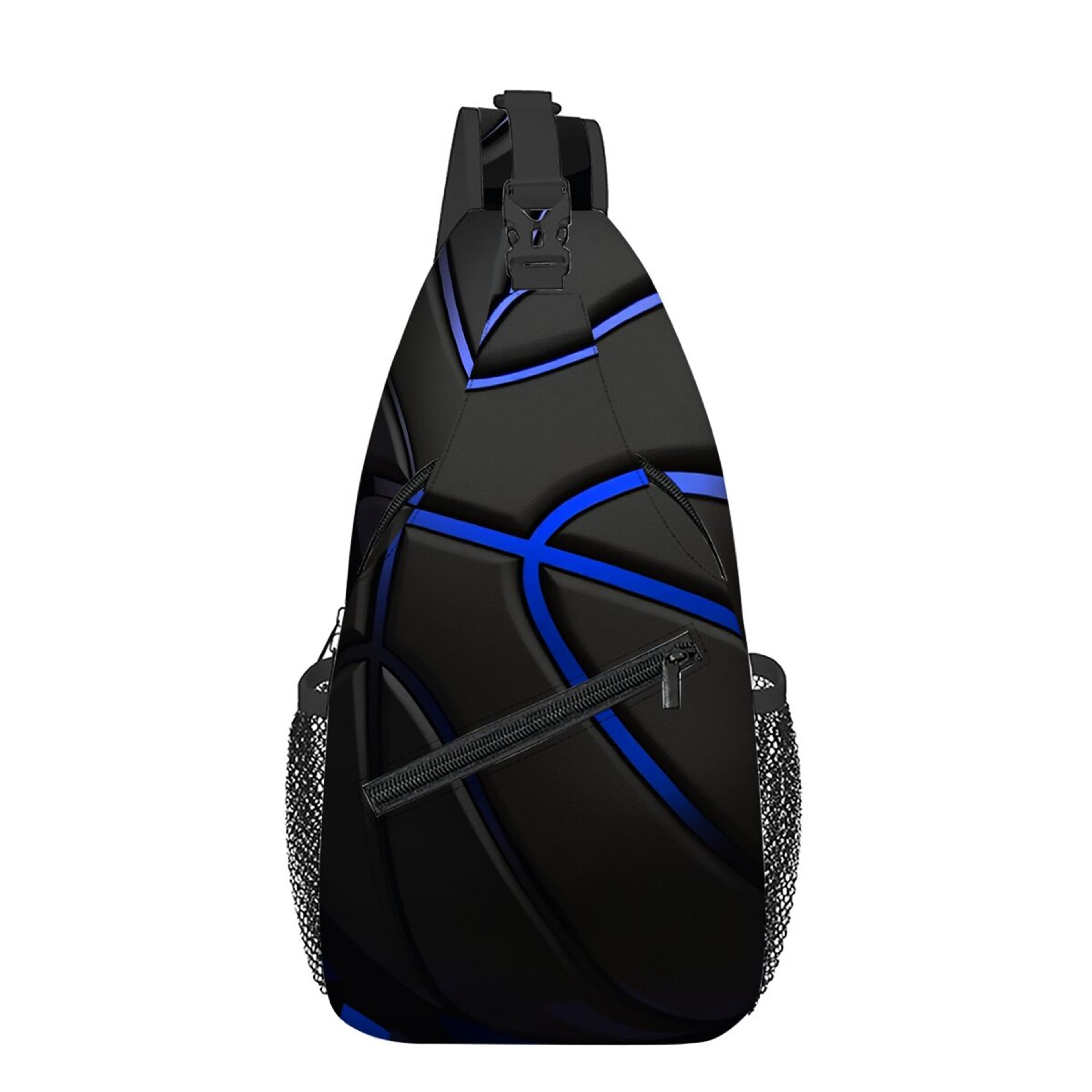 basketball print sling bag large capacity crossbody chest bag for men and women