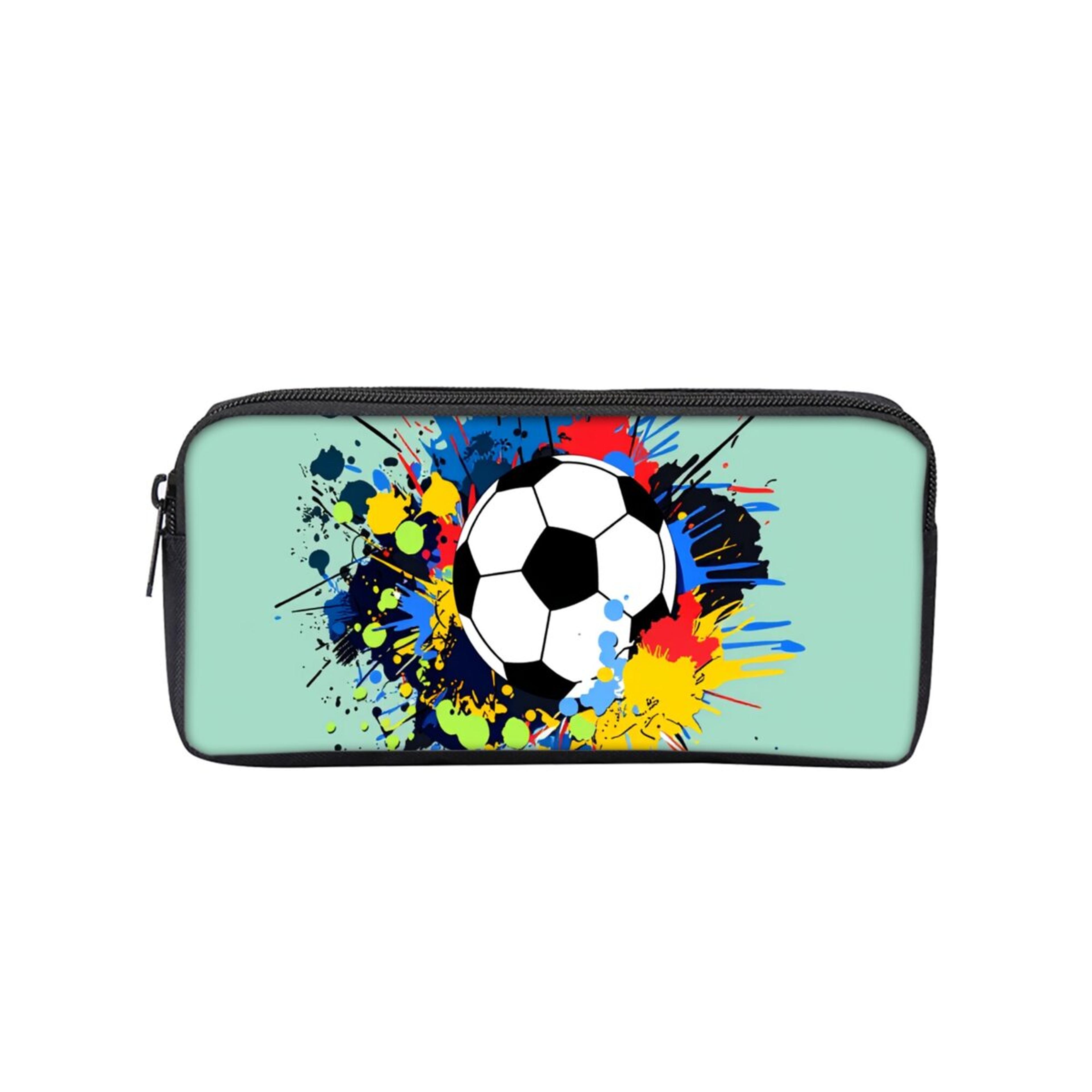 football pencil case for kids 2d soccer school pencil pouch