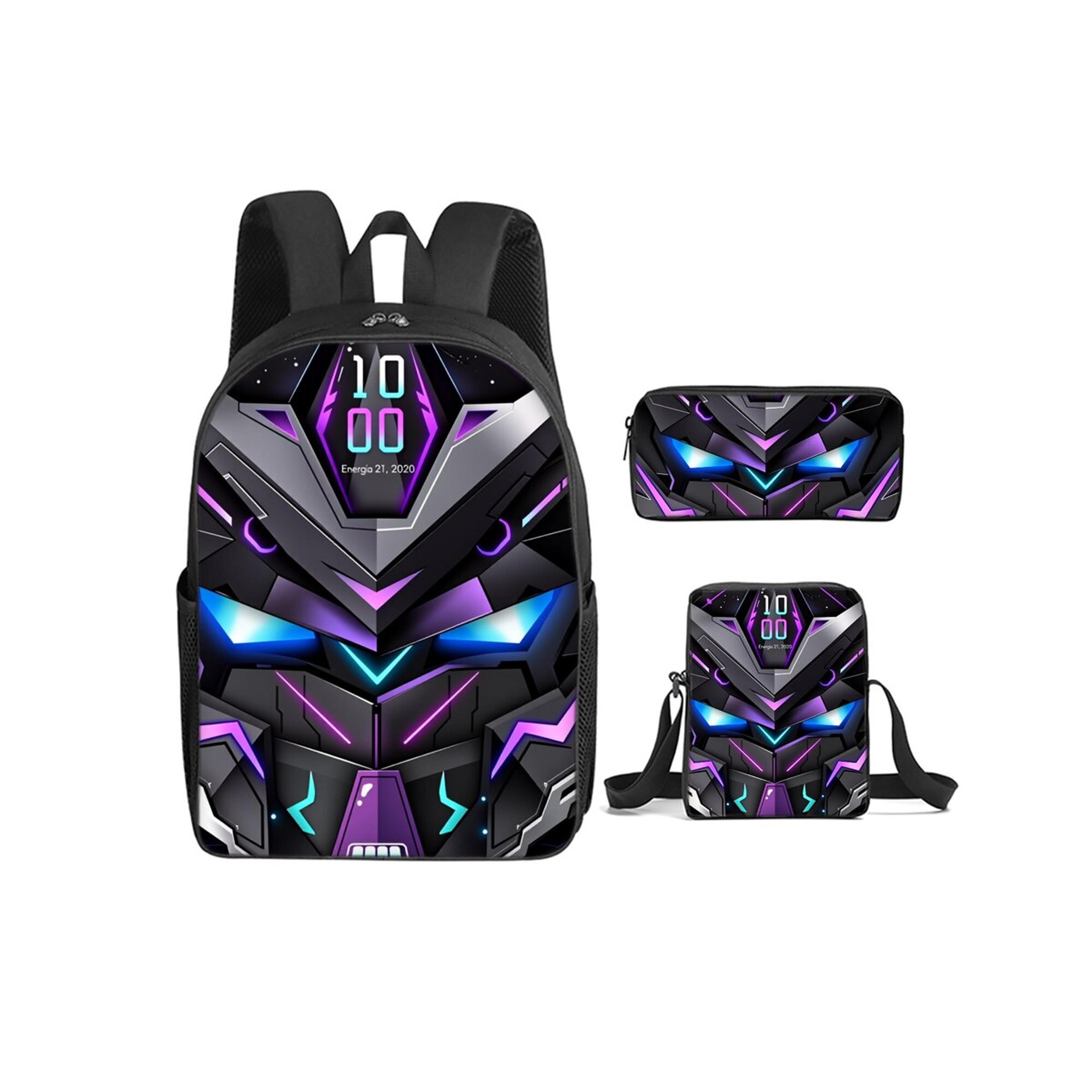 mechanical robot kids backpack set with messenger bag and pencil case