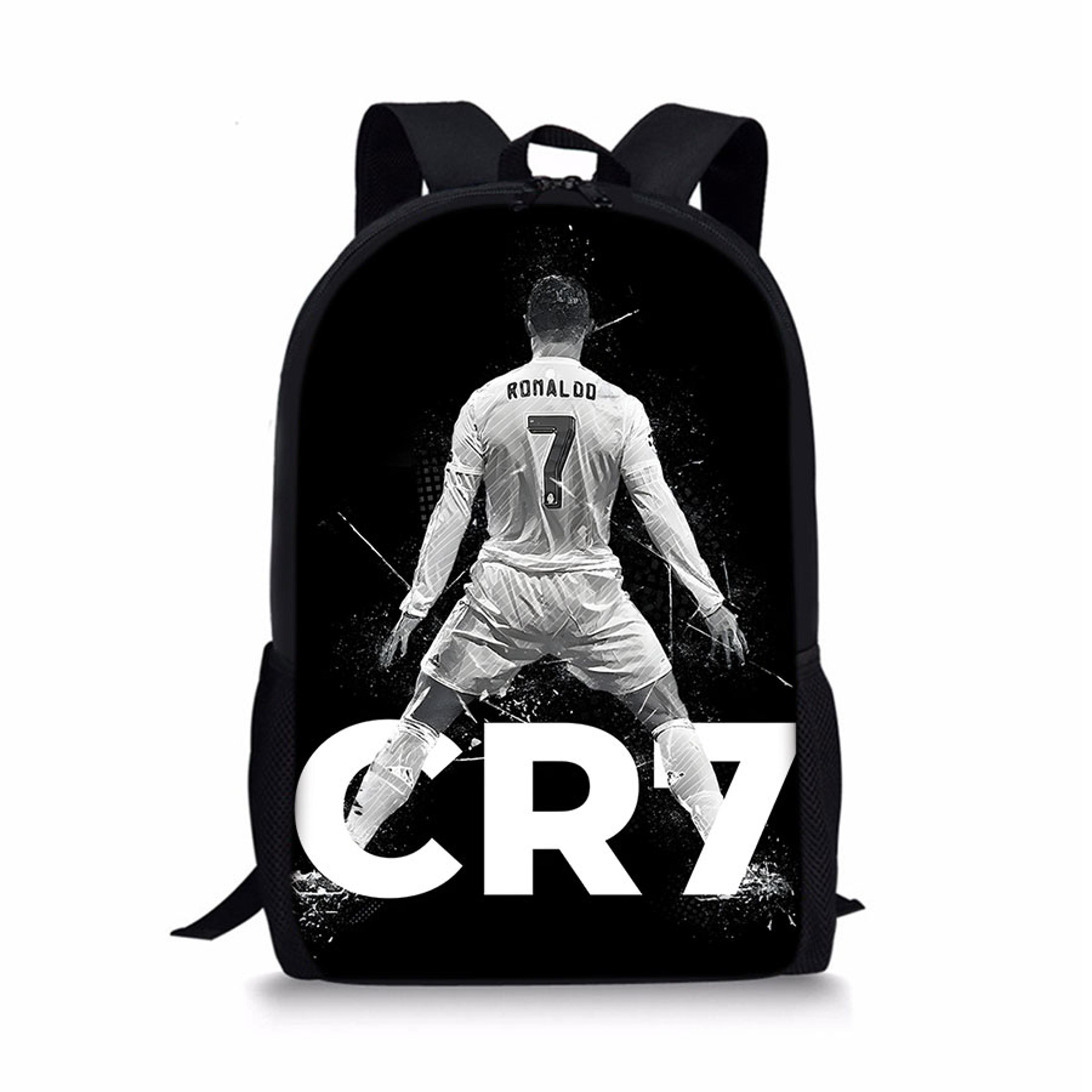 kids football backpack black cartoon soccer school bag for boys and girls