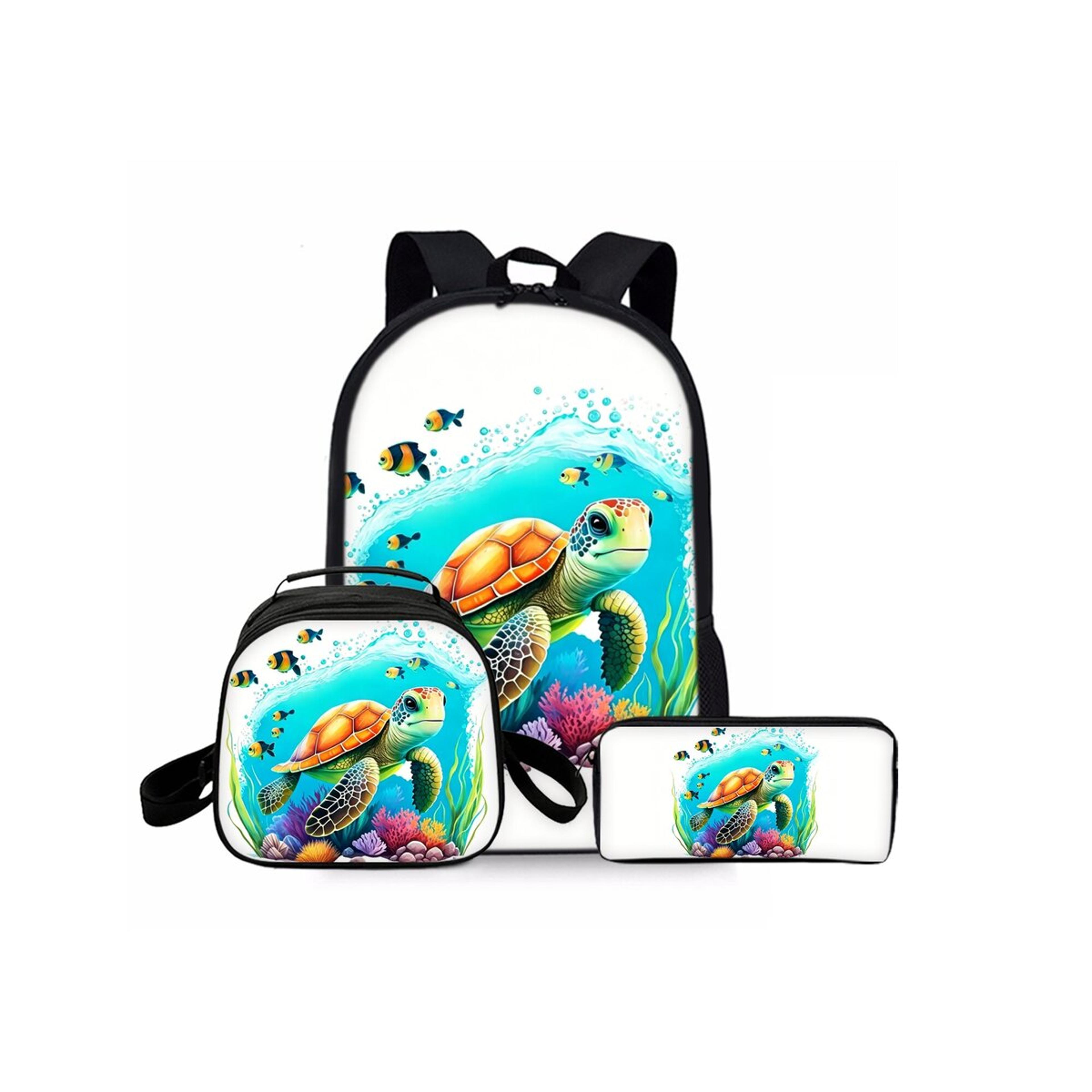 sea turtle kids backpack set with lunch bag and pencil case