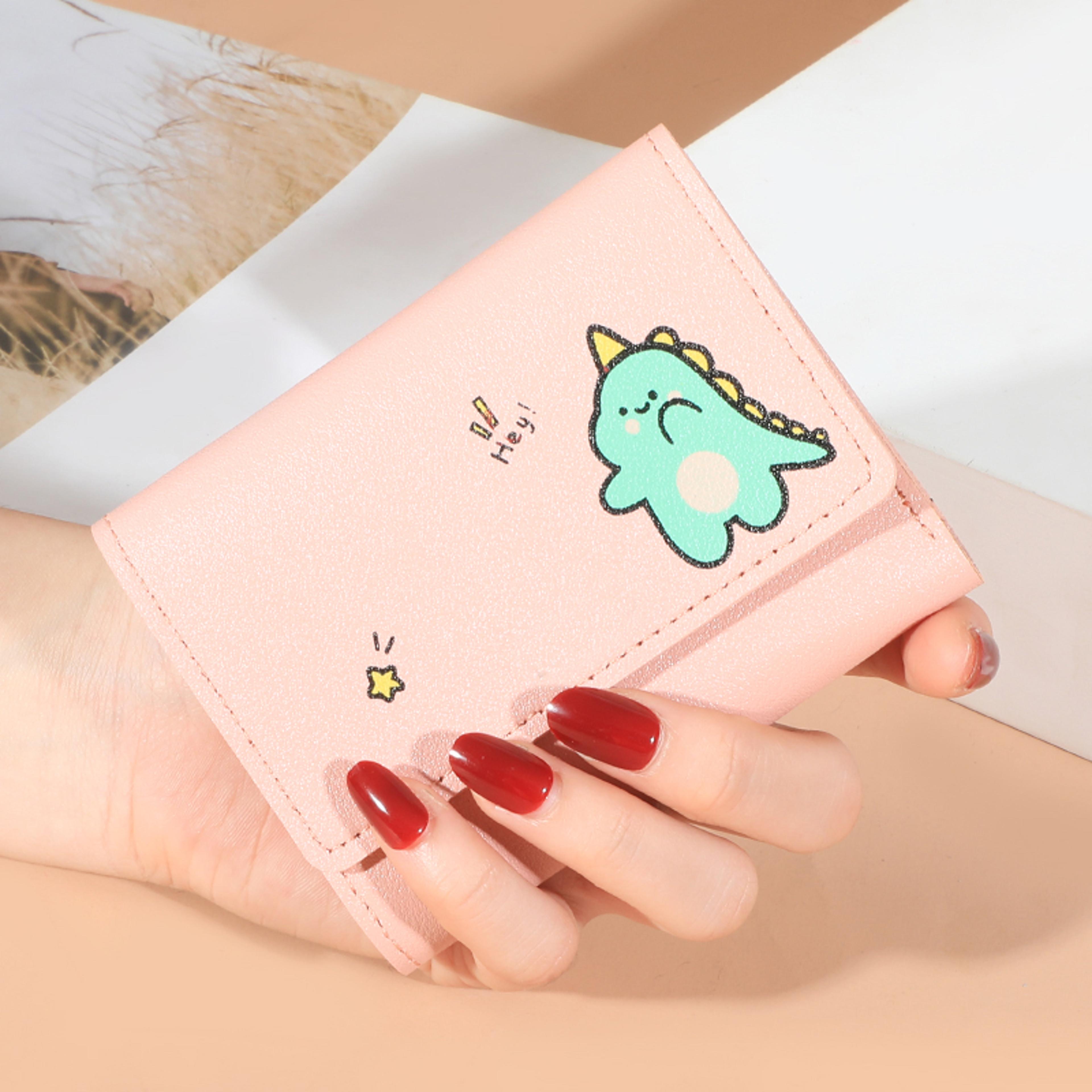 chic compact womens wallet pu leather short purse and card holder