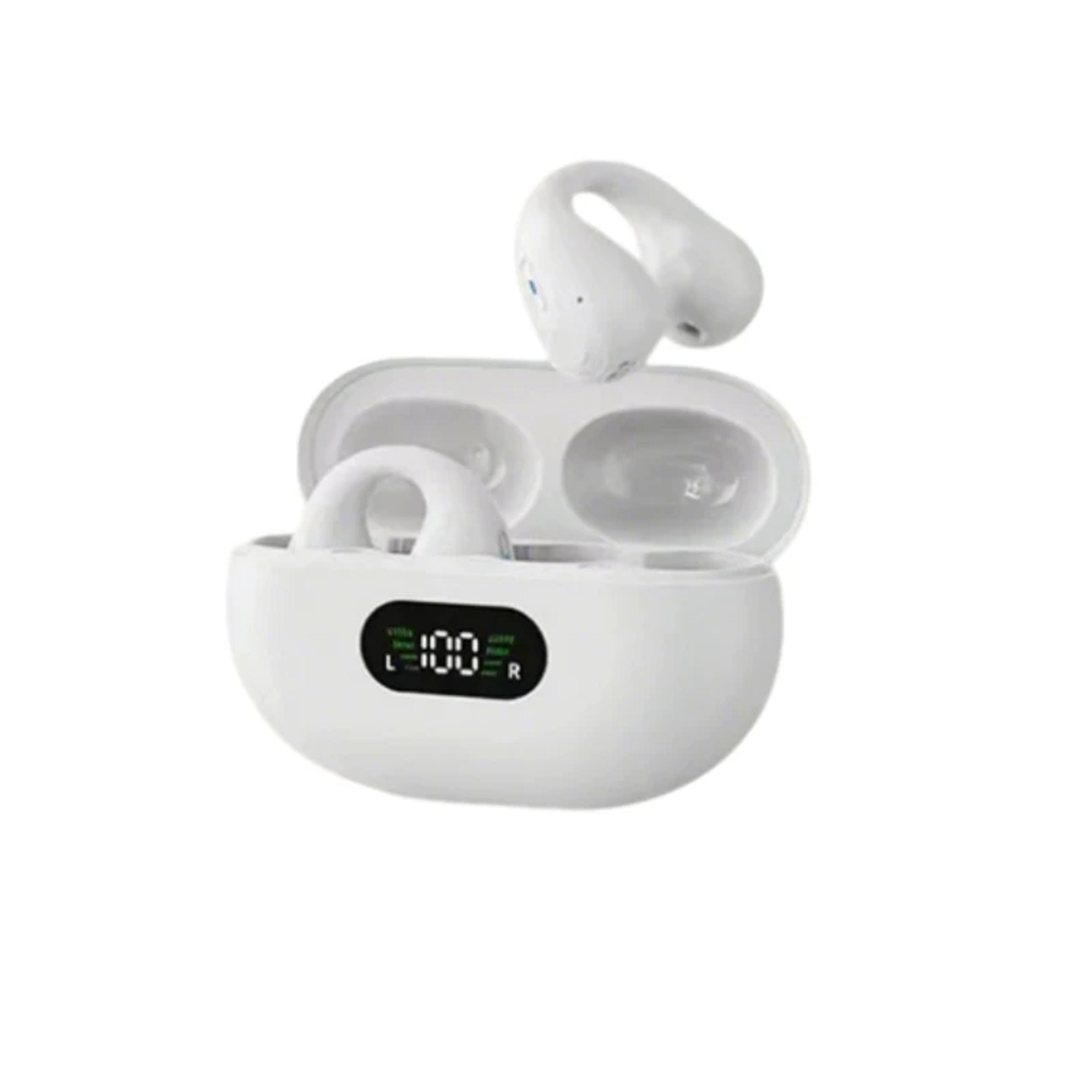 ear clip wireless bluetooth earbuds with led power display and hd sound