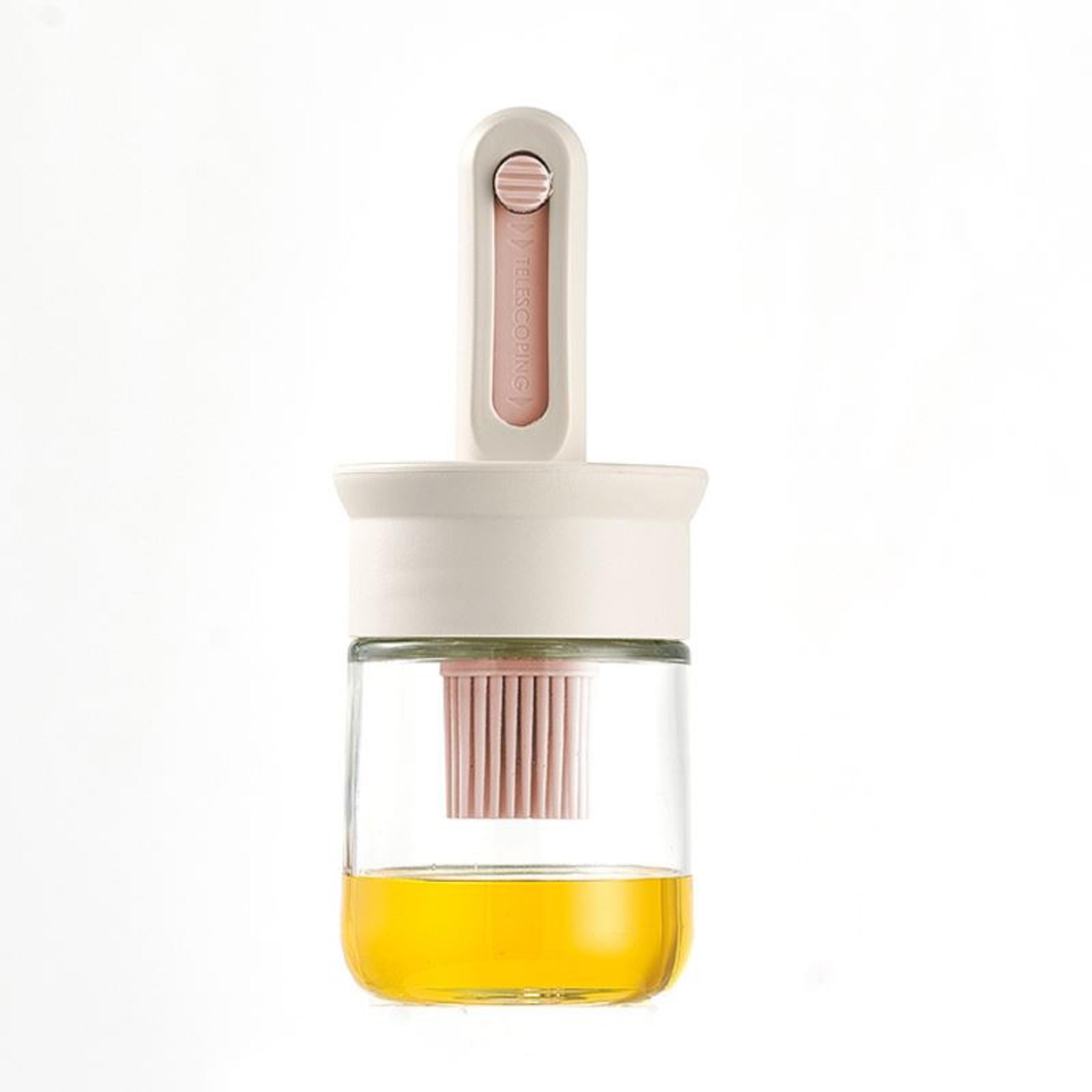 oil dispenser bottle with silicone basting brush for cooking baking and bbq