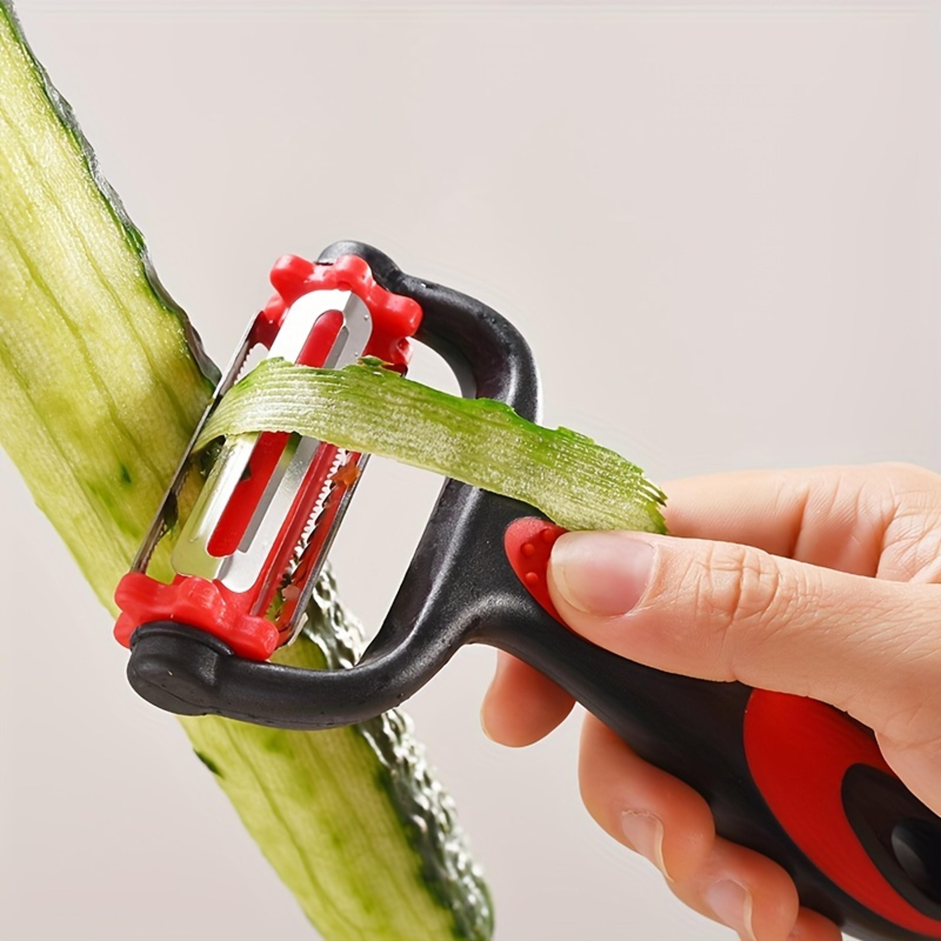 3 in 1 vegetable peeler with rotating stainless steel blades