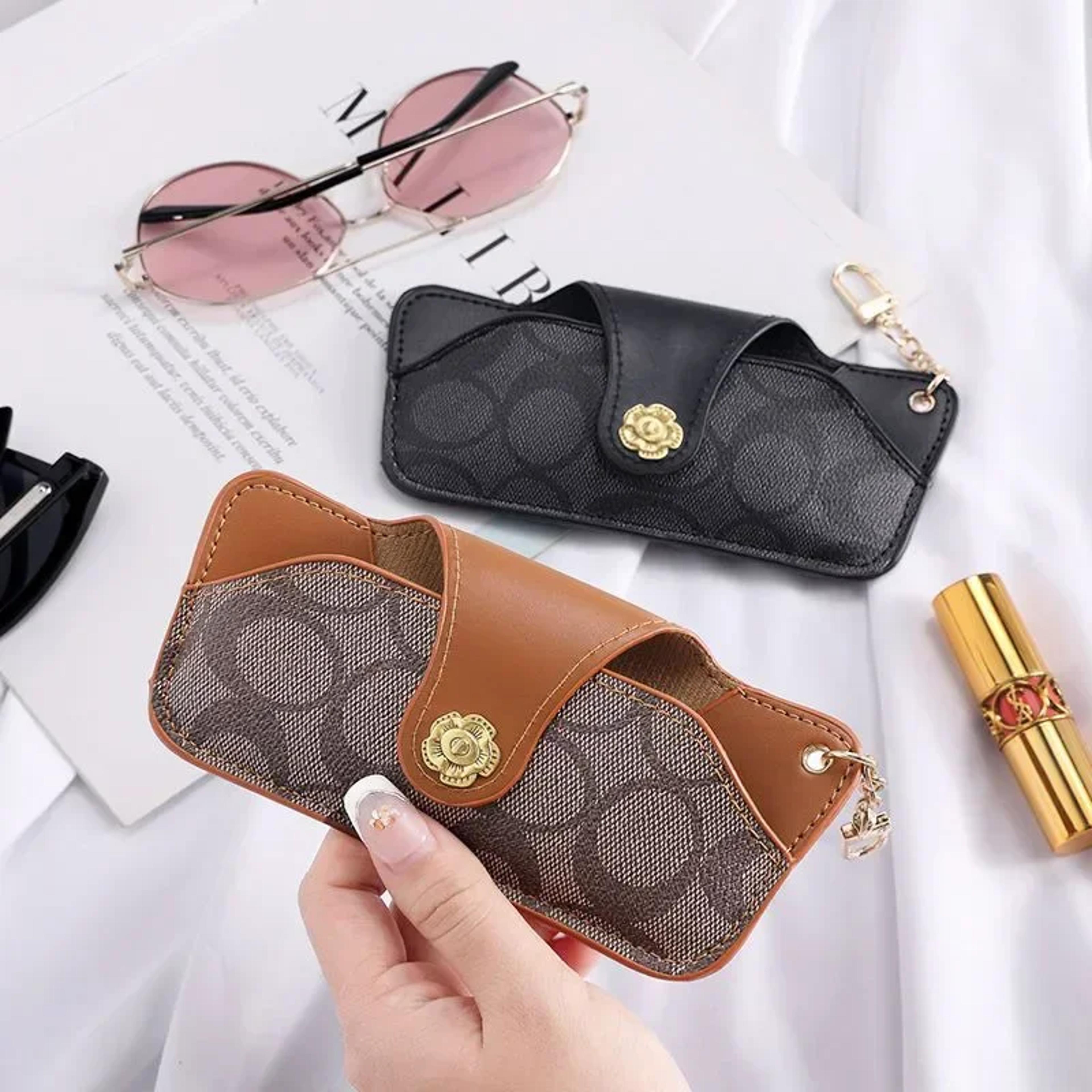 portable glasses case with keychain soft protective sunglasses pouch for travel