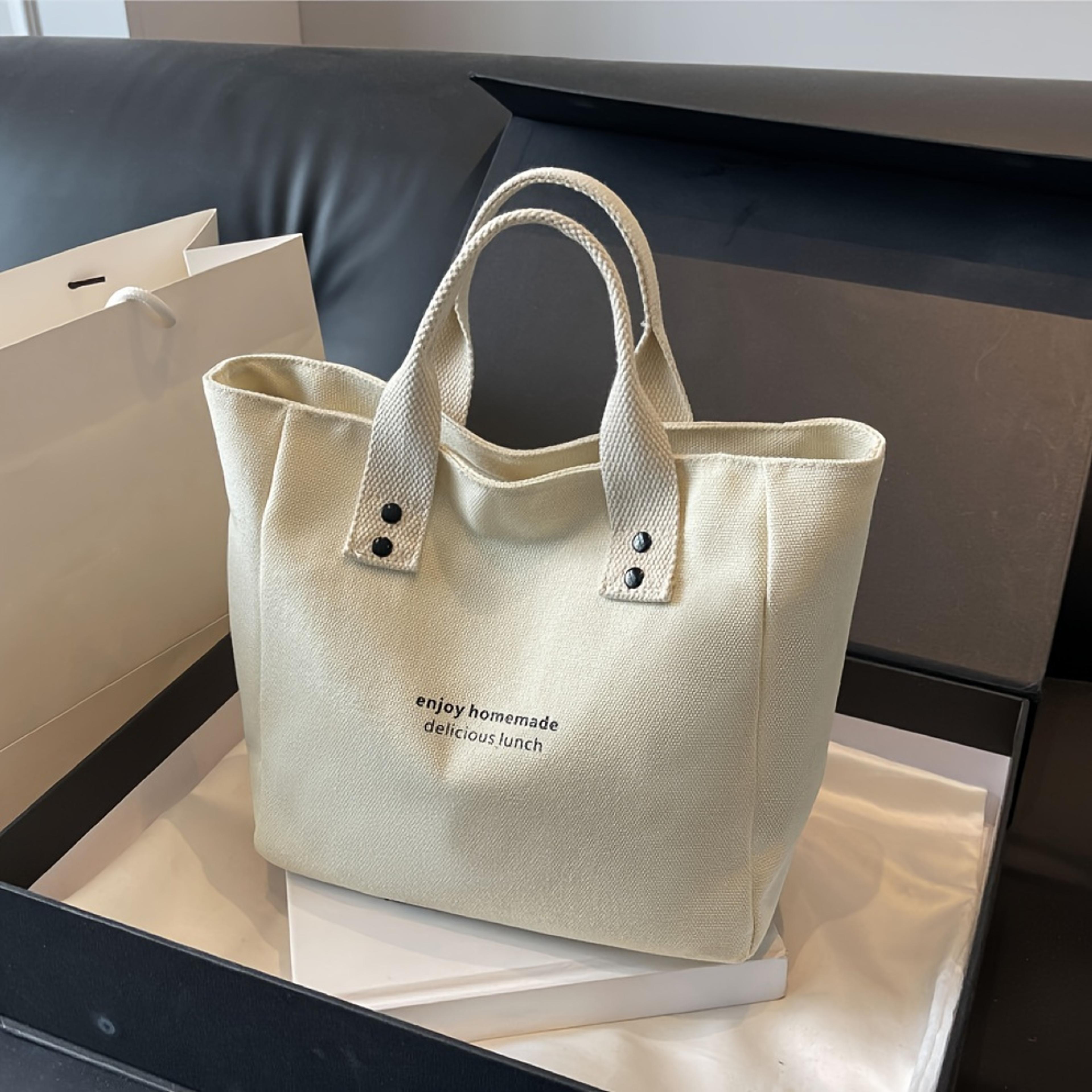 classic canvas tote bag durable everyday shoulder bag for work shopping and travel