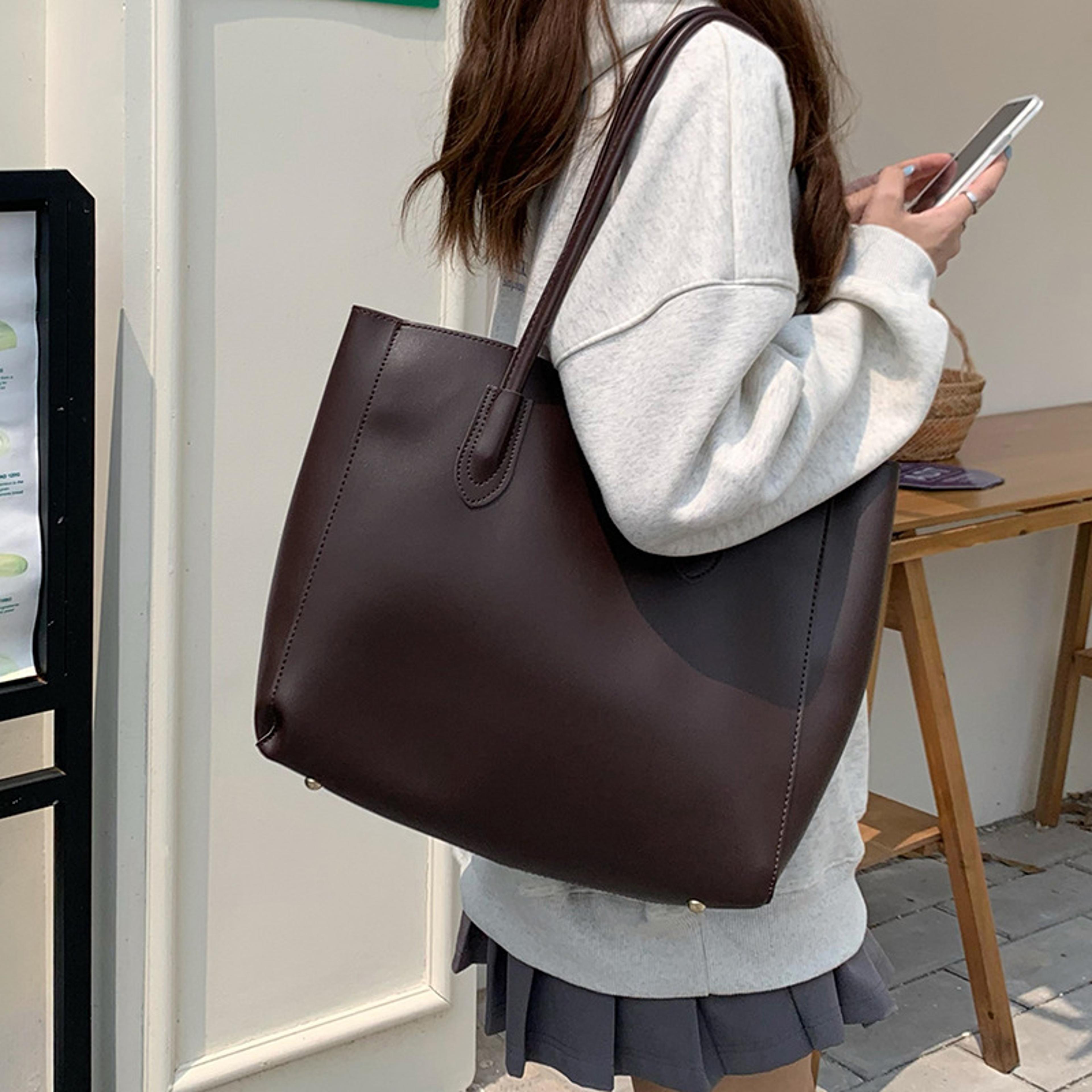 vintage tote bag for women large capacity commuter shoulder bag