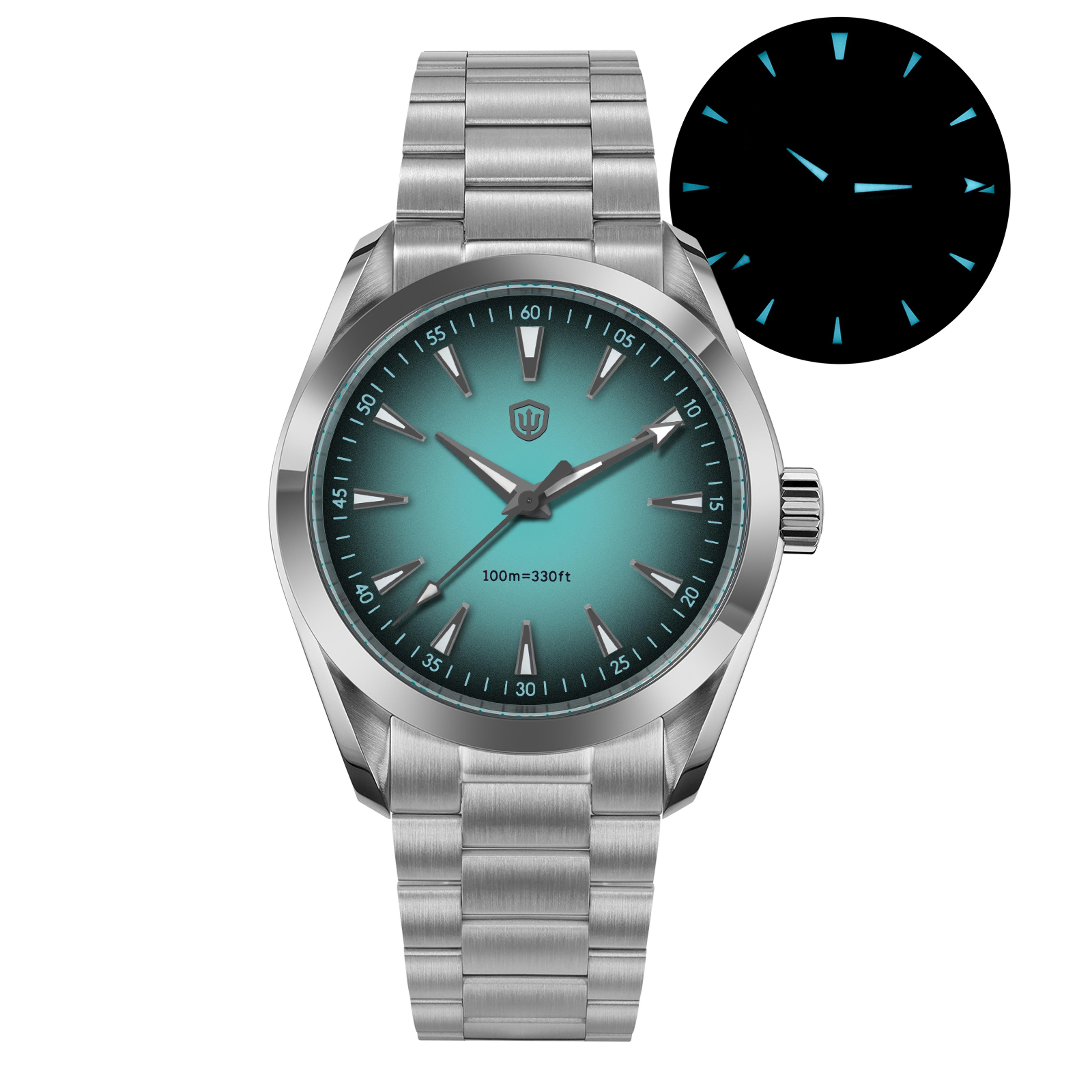 sweep quartz watch with sapphire crystal and water resistance