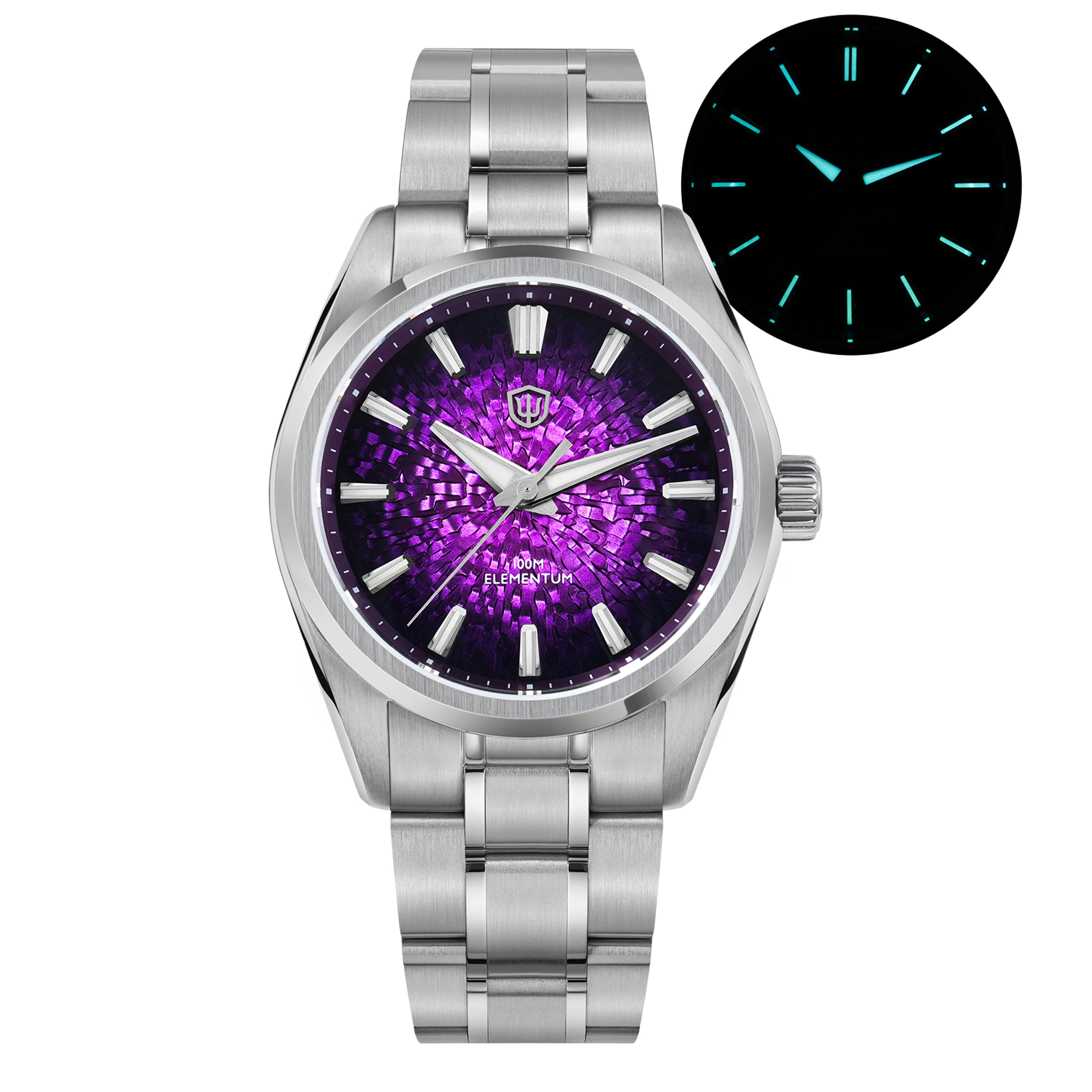 aventurine dial quartz watch with sapphire crystal water resistance