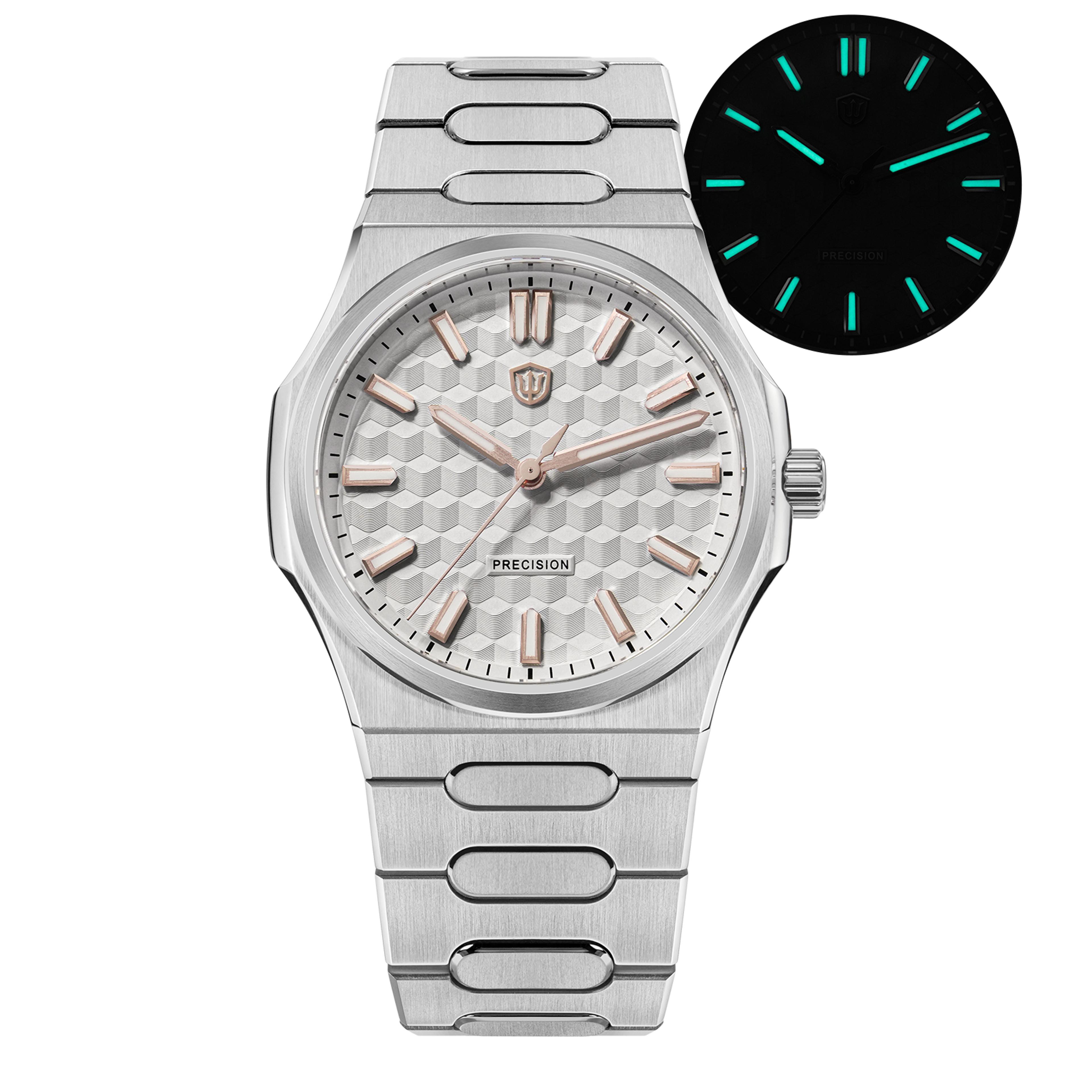 mens quartz watch with sapphire crystal and musou black dial