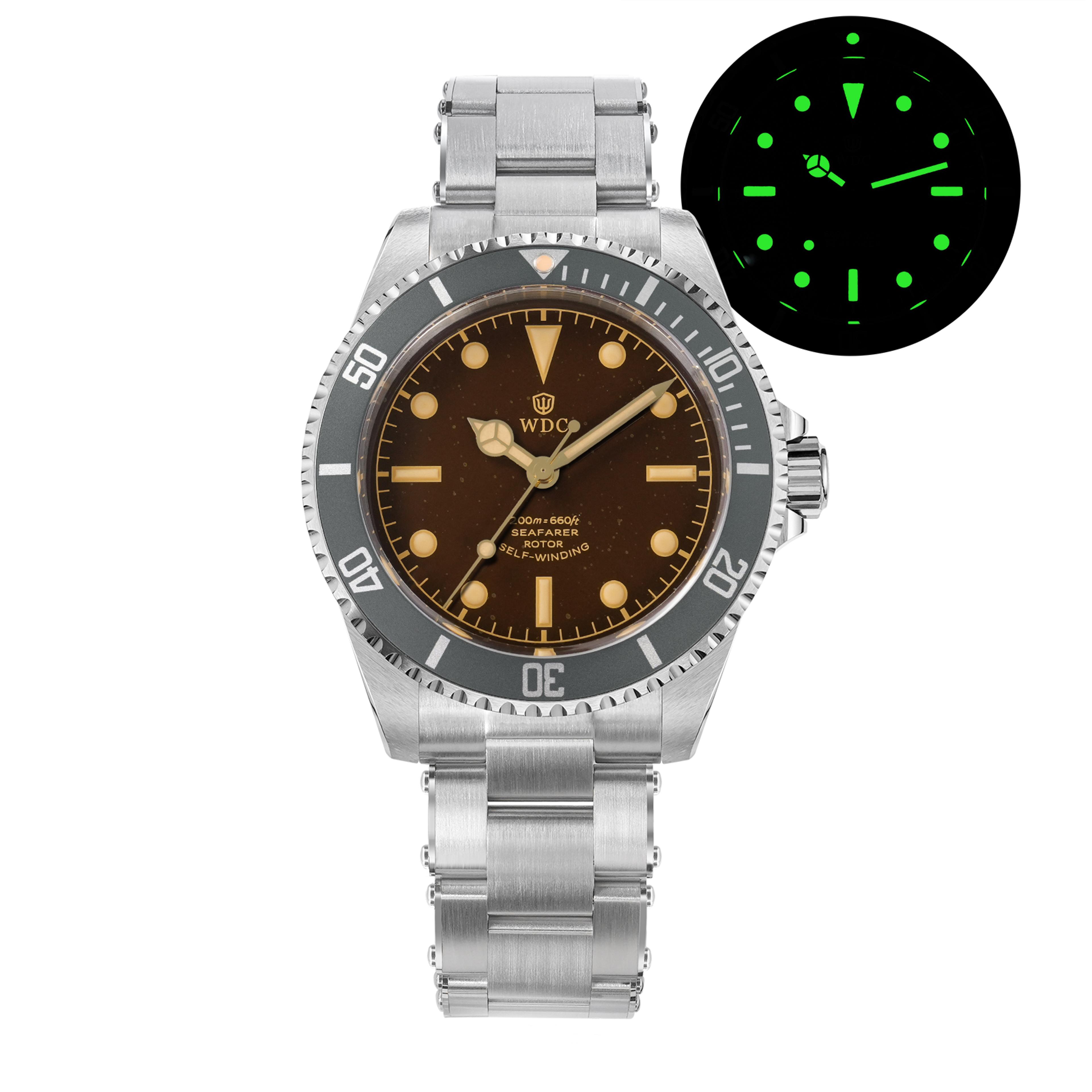 vintage automatic dive watch with miyota movement and sapphire crystal