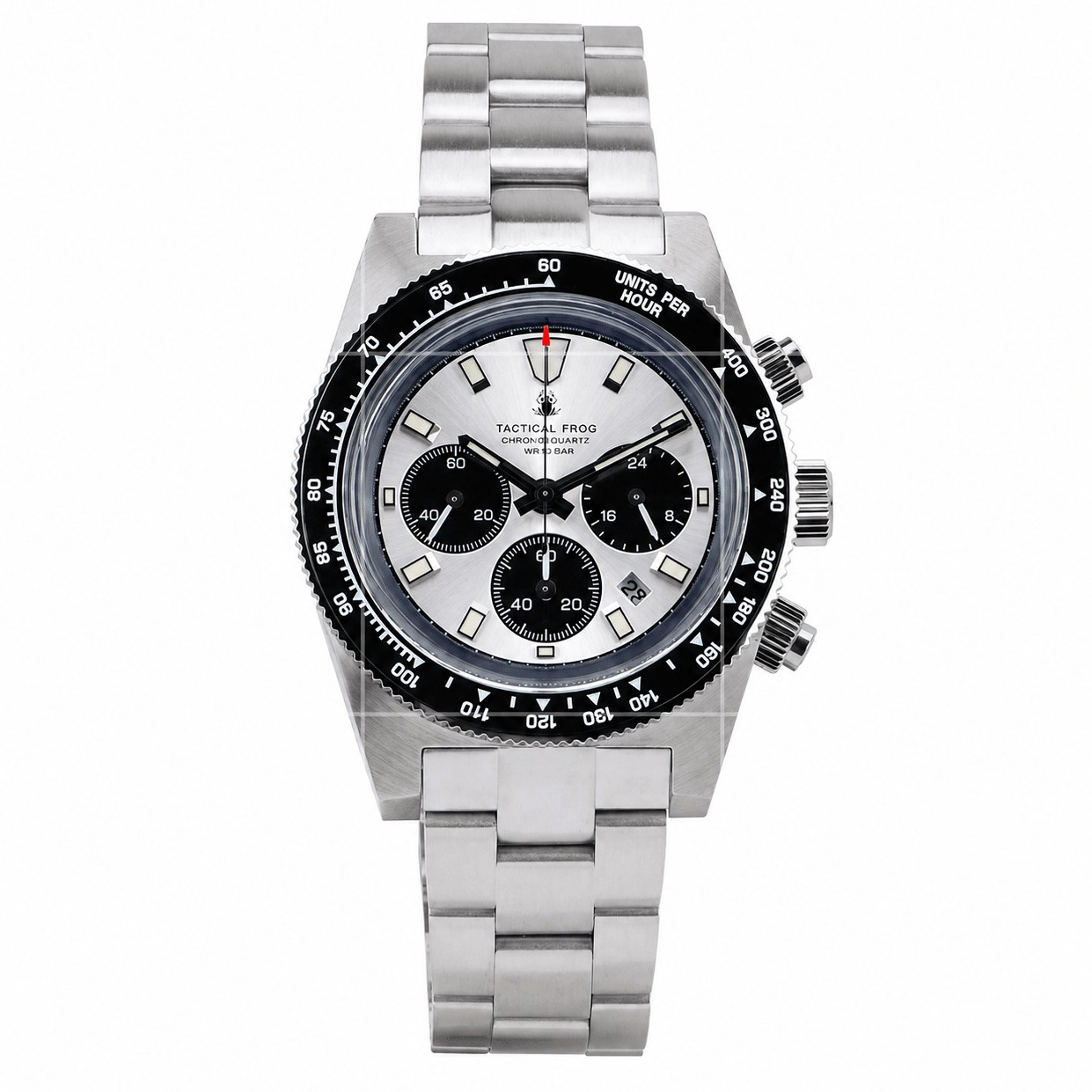 solar chronograph watch with sapphire crystal