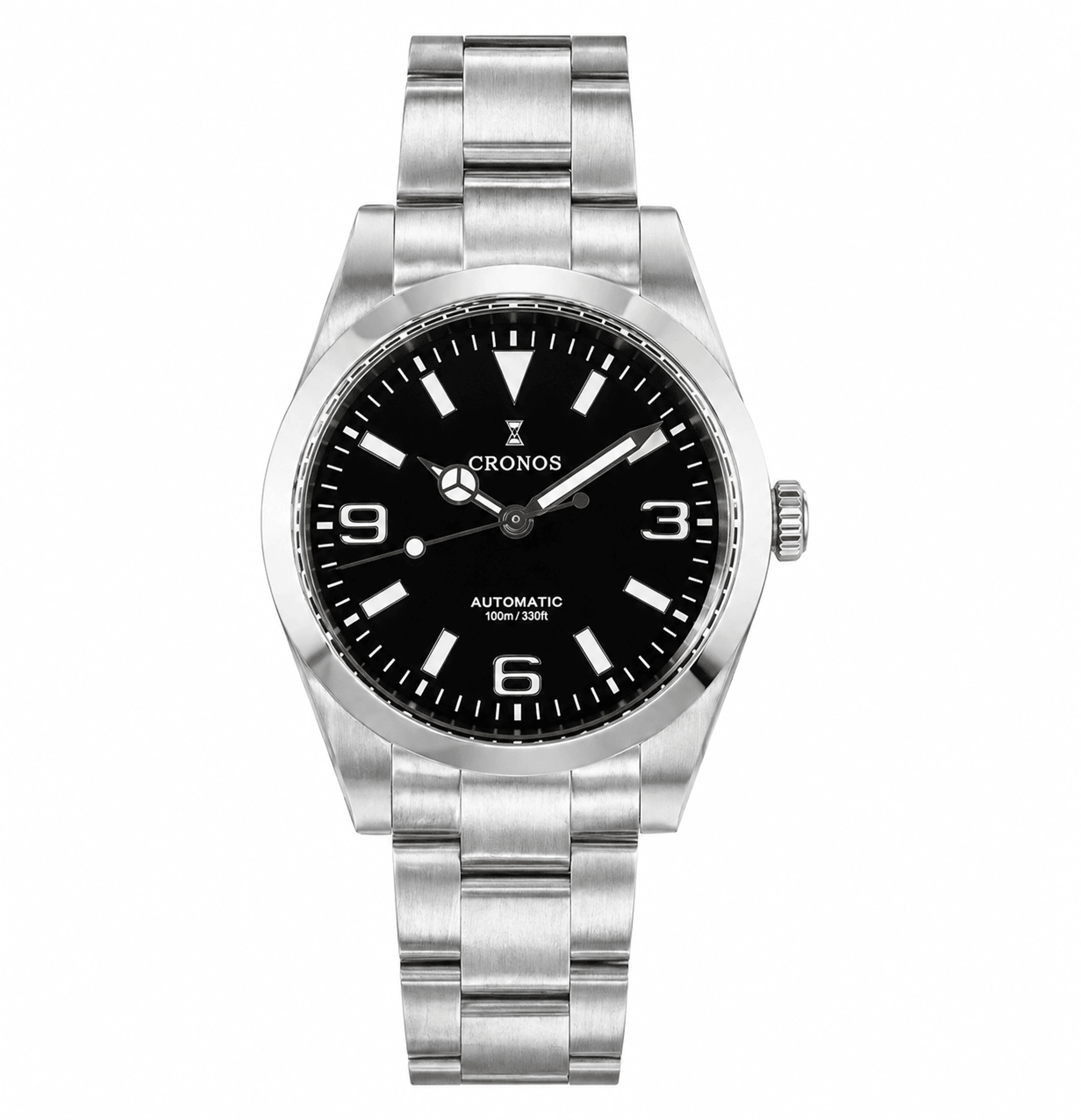 automatic mechanical watch with sapphire crystal and water resistance