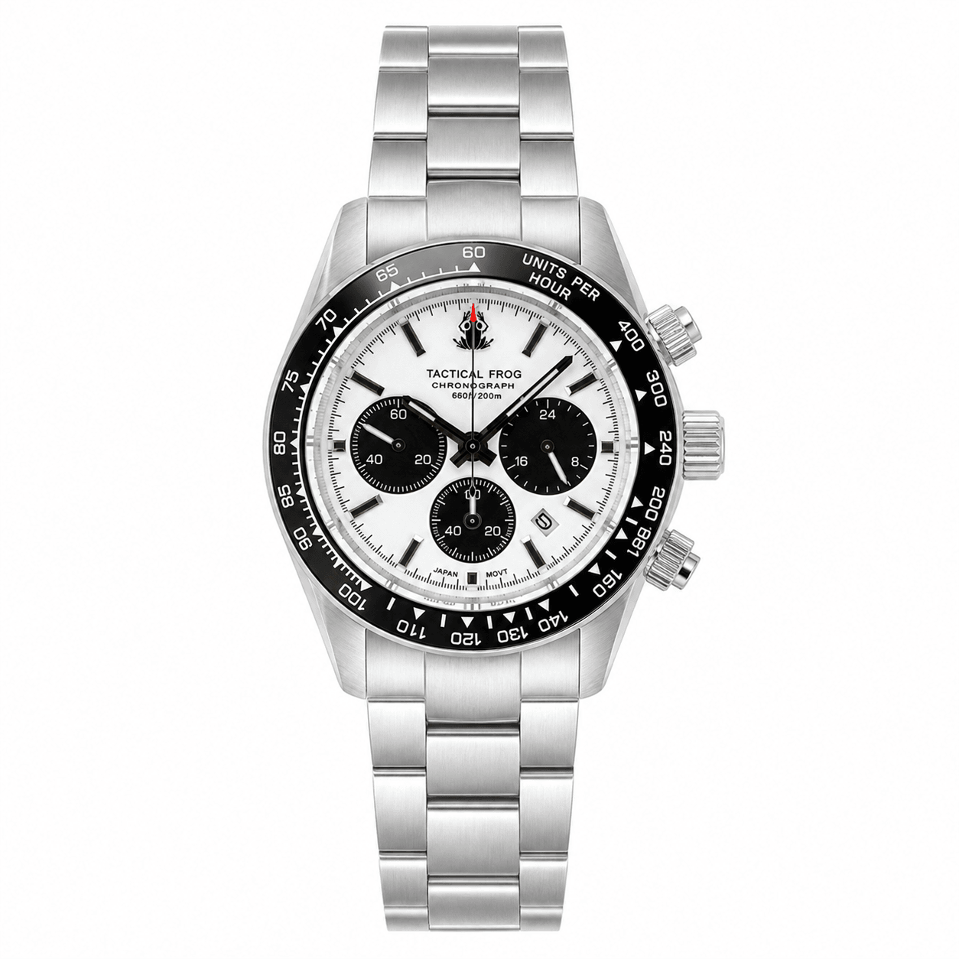 solar chronograph watch with sapphire crystal water resistance
