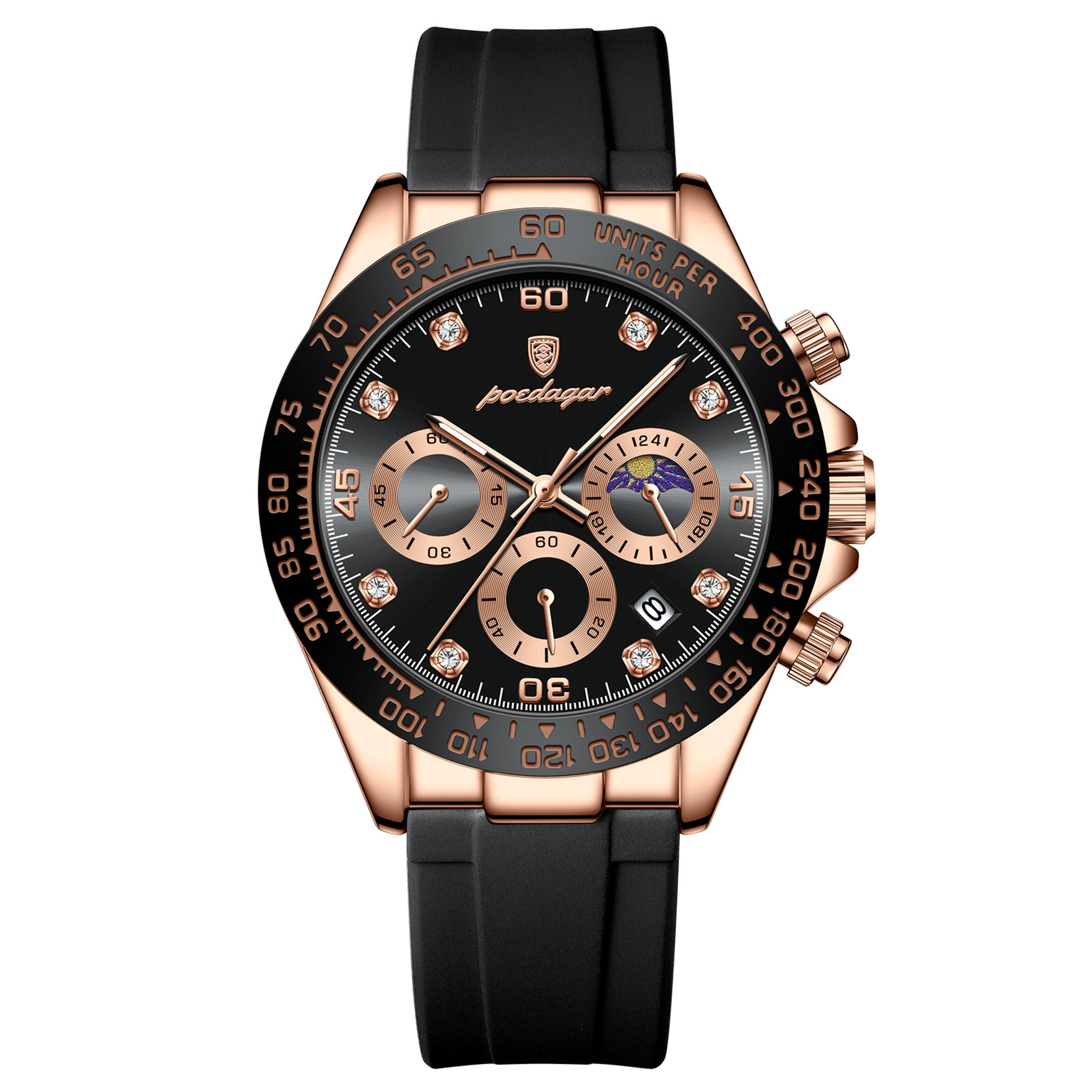 mens chronograph watch waterproof luminous quartz date watch