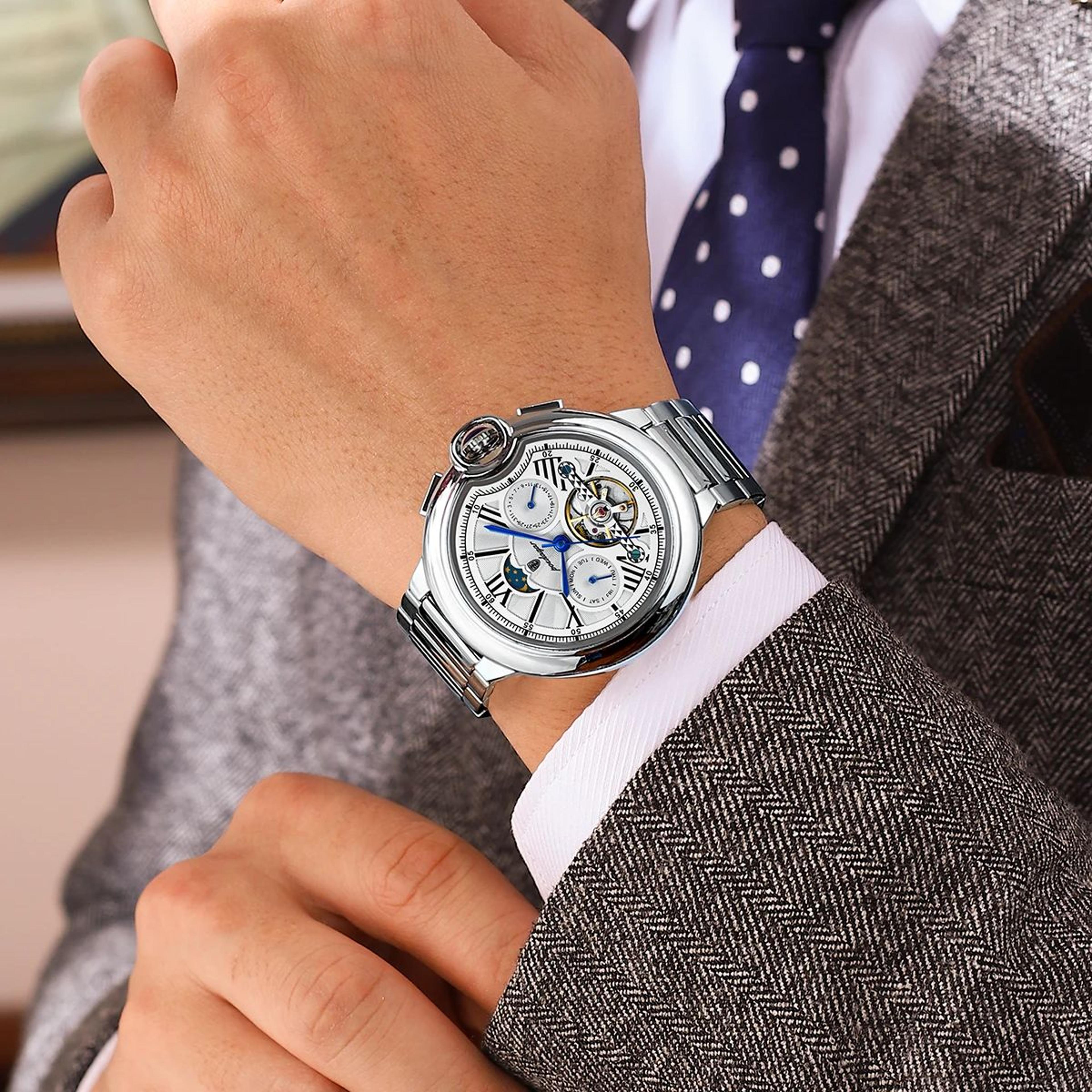 luxury automatic mechanical tourbillon watch for men