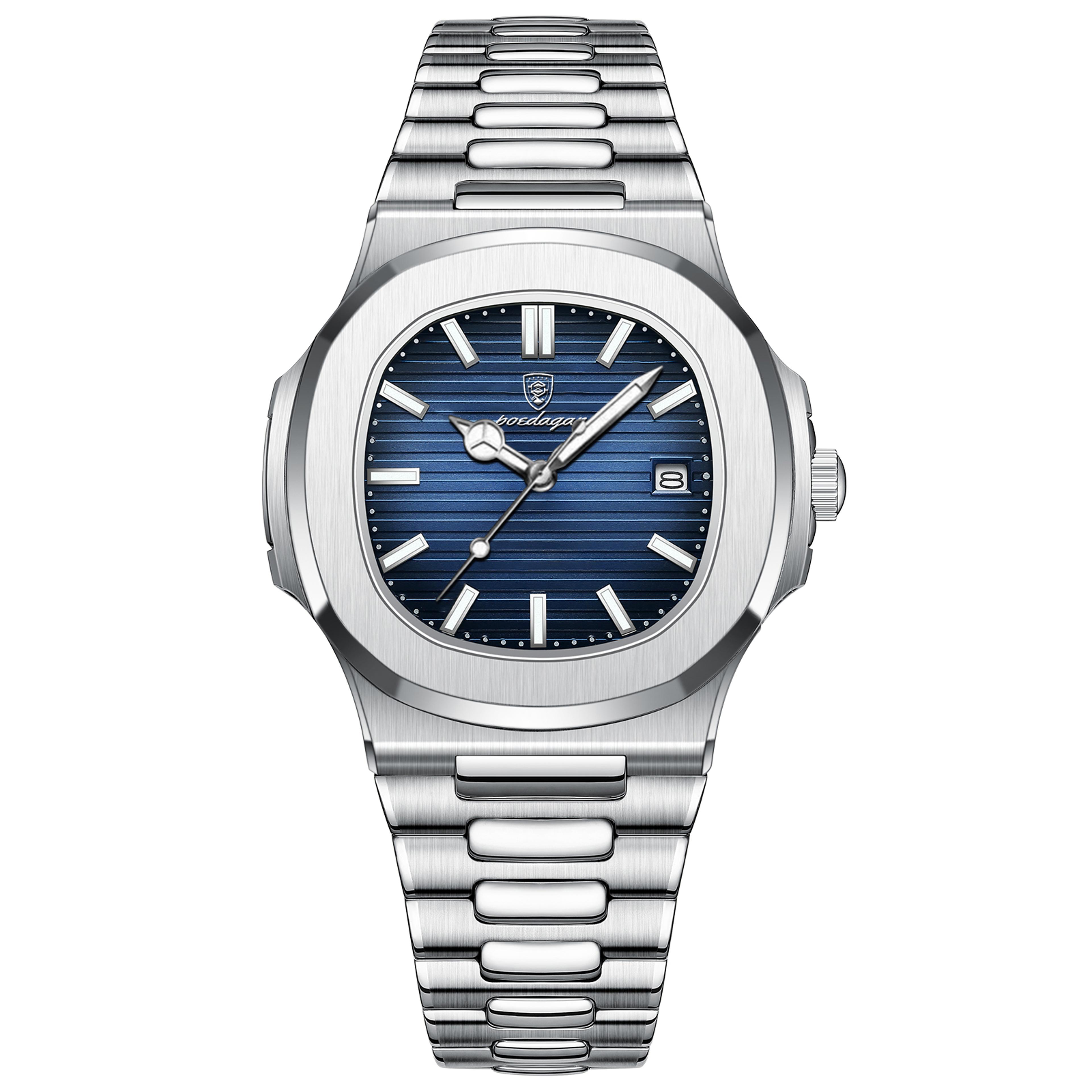 mens quartz watch stainless steel luminous waterproof business watch