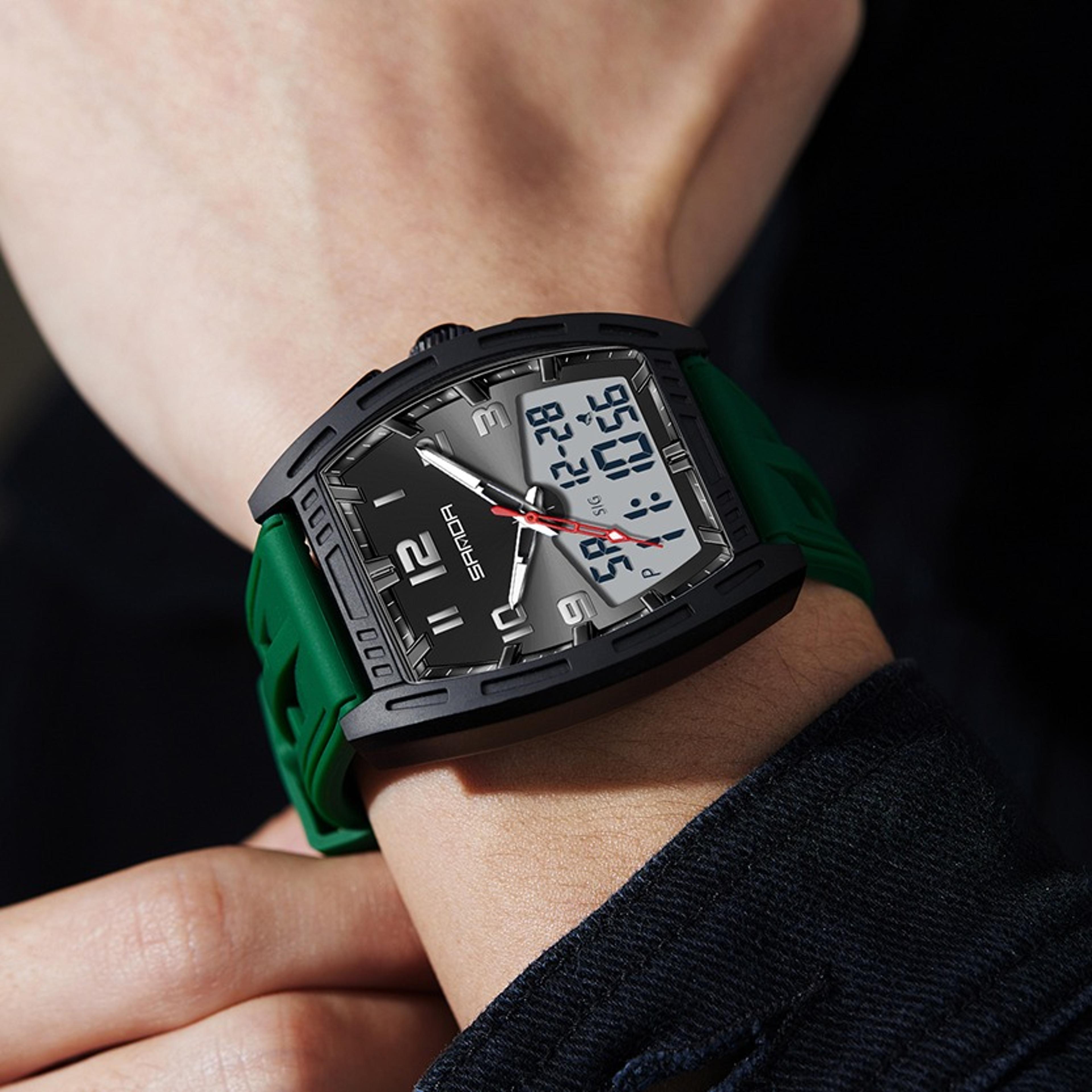 mens sports watch dual display luminous digital watch