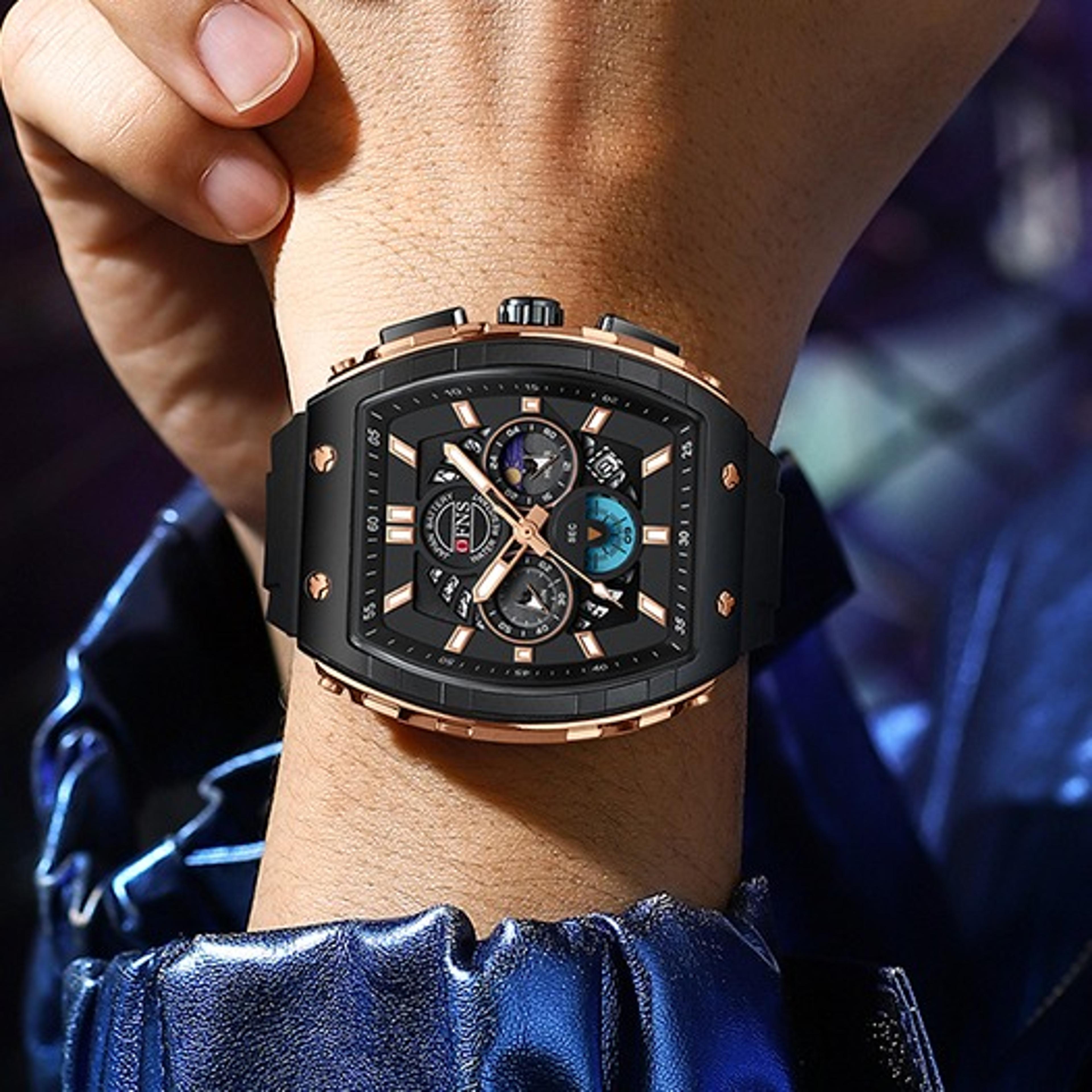 mens quartz watch waterproof luminous calendar multifunction design