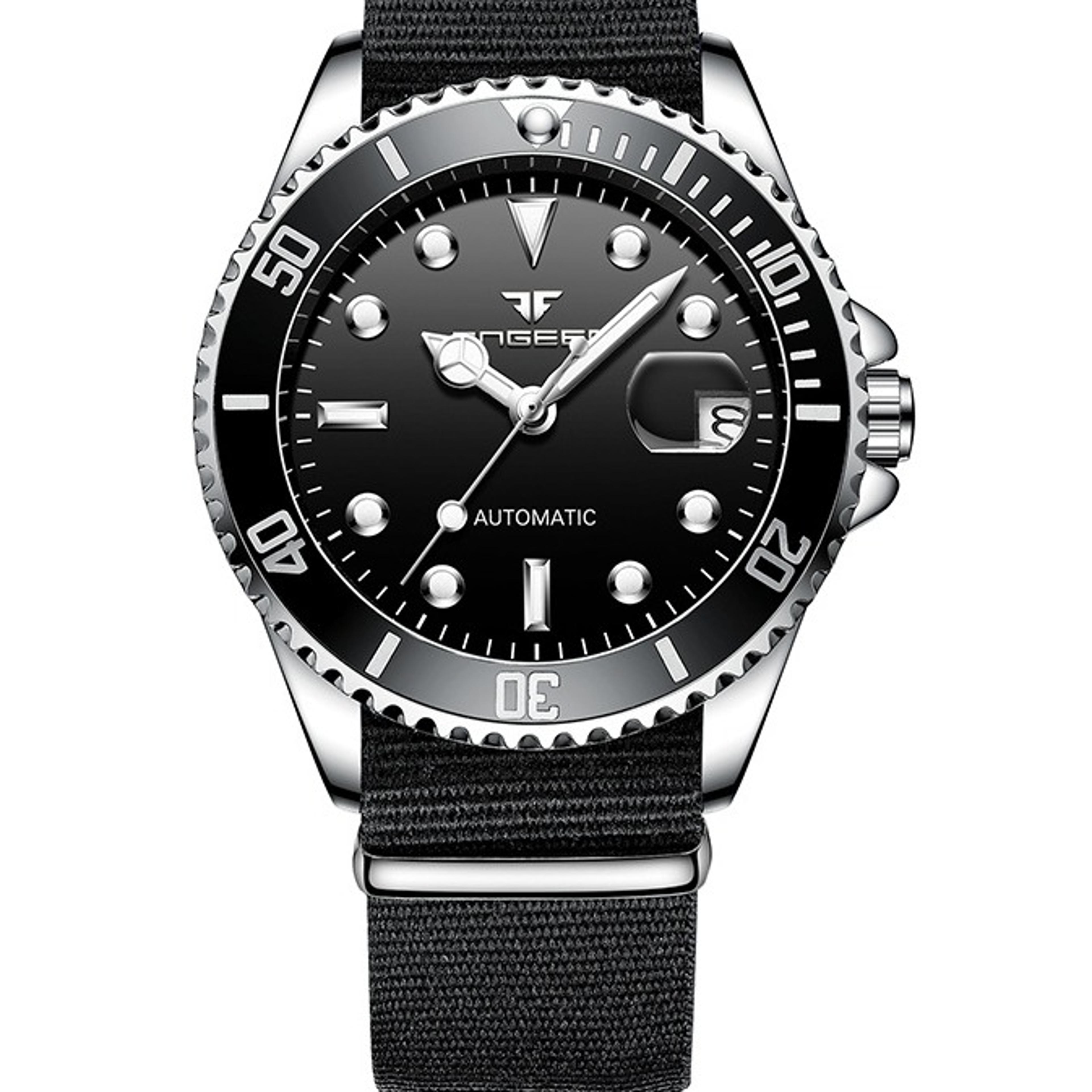 automatic skeleton watch for men stainless steel luminous mechanical watch