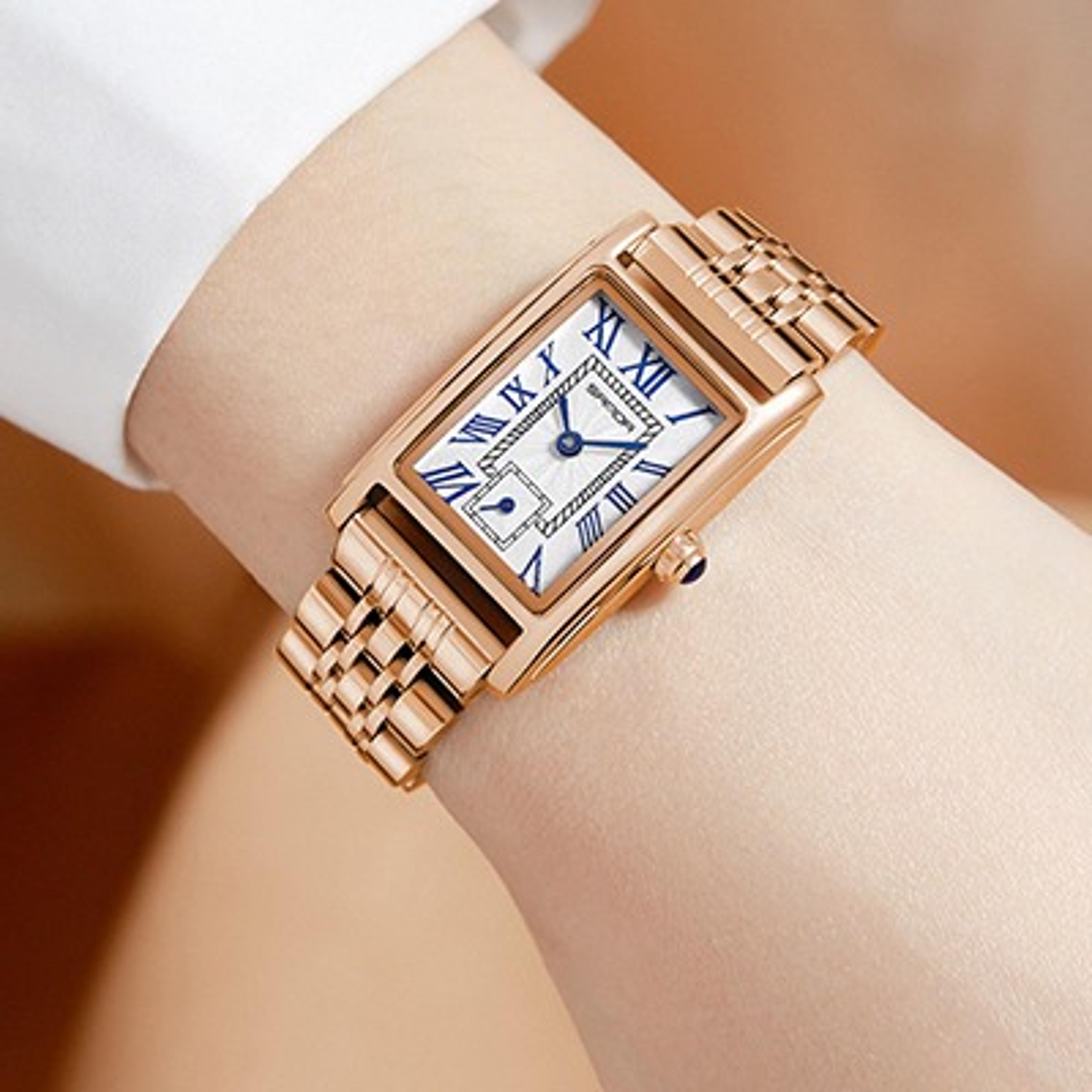 womens rectangle watch elegant quartz watch for women with leather strap
