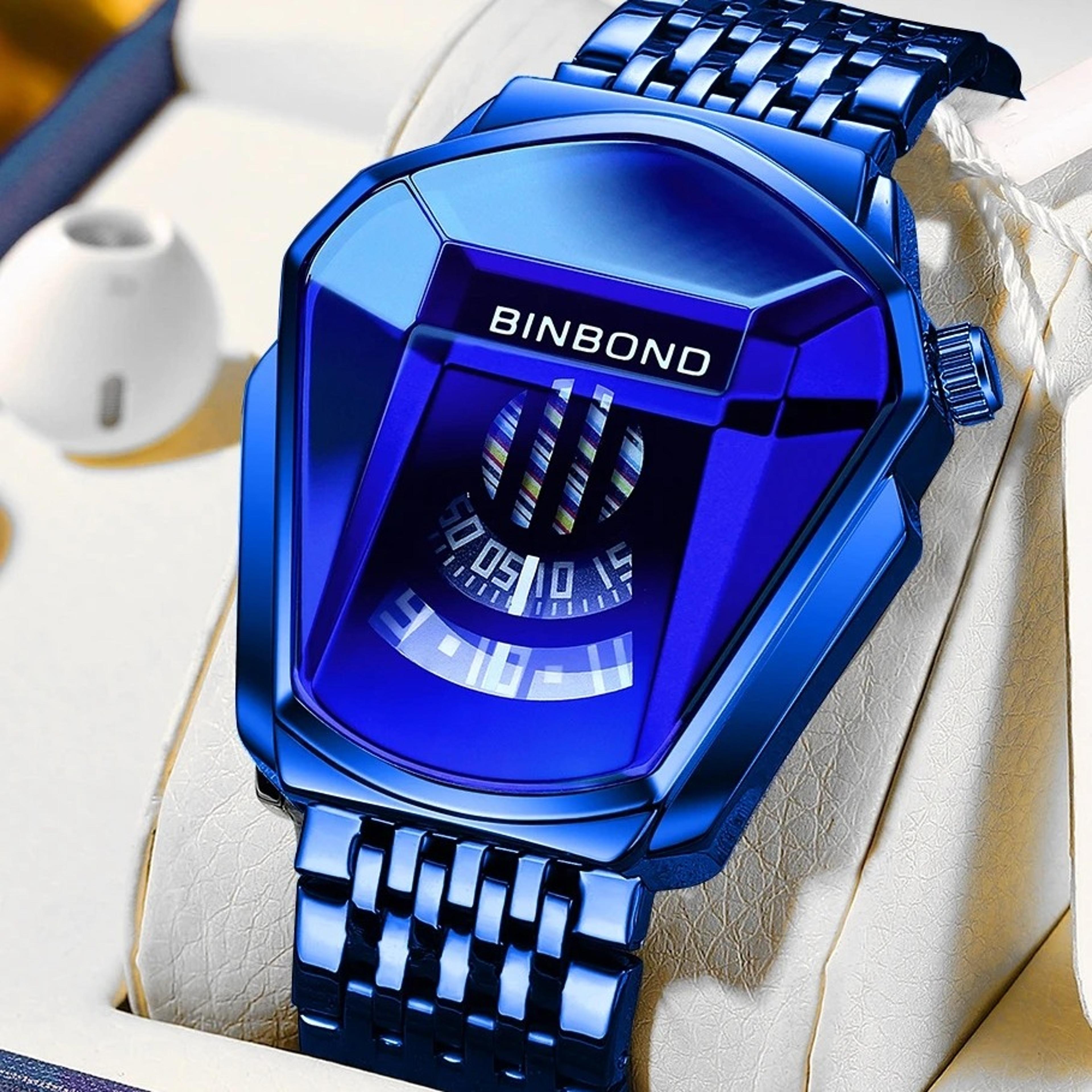 motorcycle concept mens quartz watch with stainless steel band and water resistance