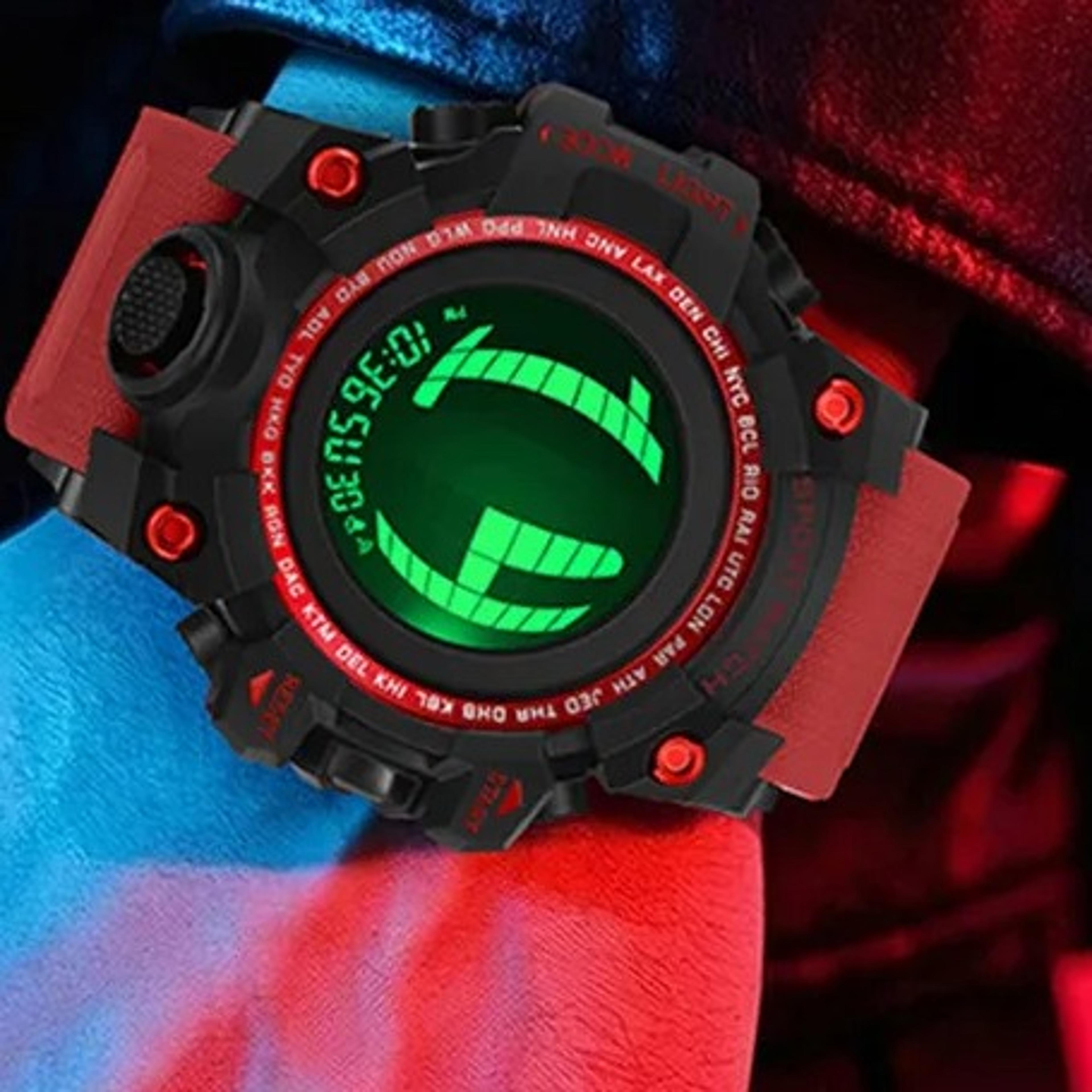 waterproof digital watch with countdown timer and led sports display
