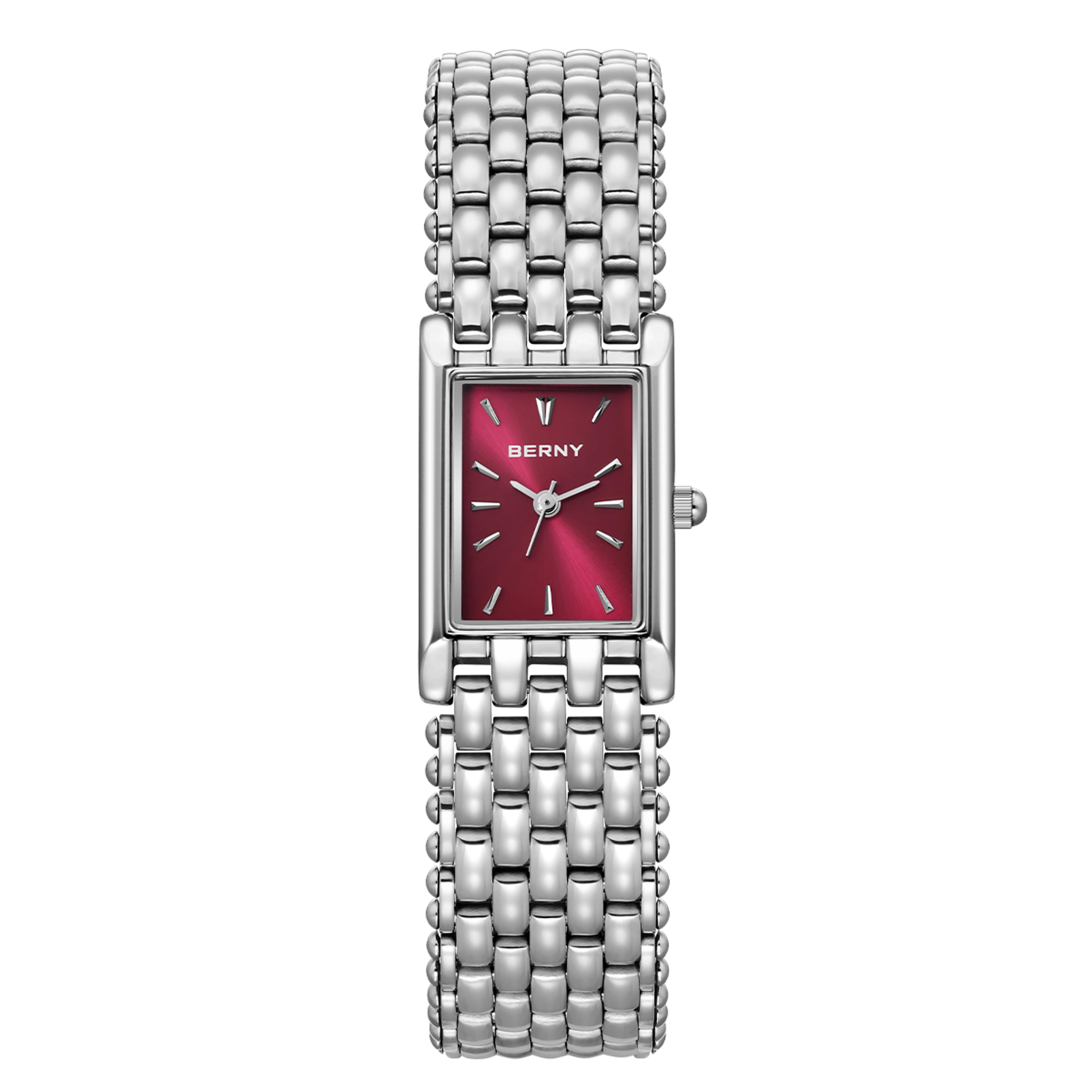 square watch for women elegant ladies quartz watch with stainless steel bracelet