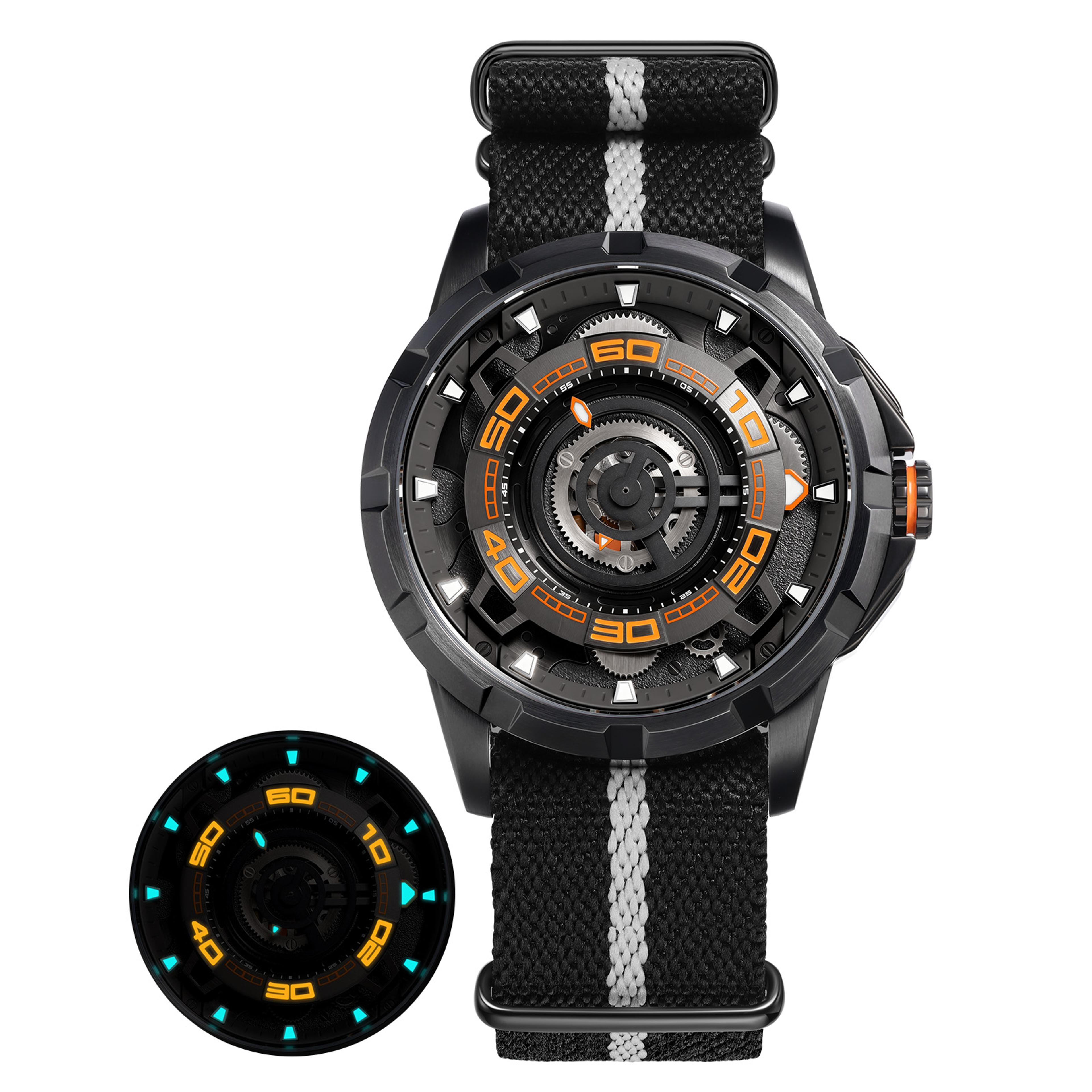 automatic skeleton watch for men with sapphire crystal and miyota