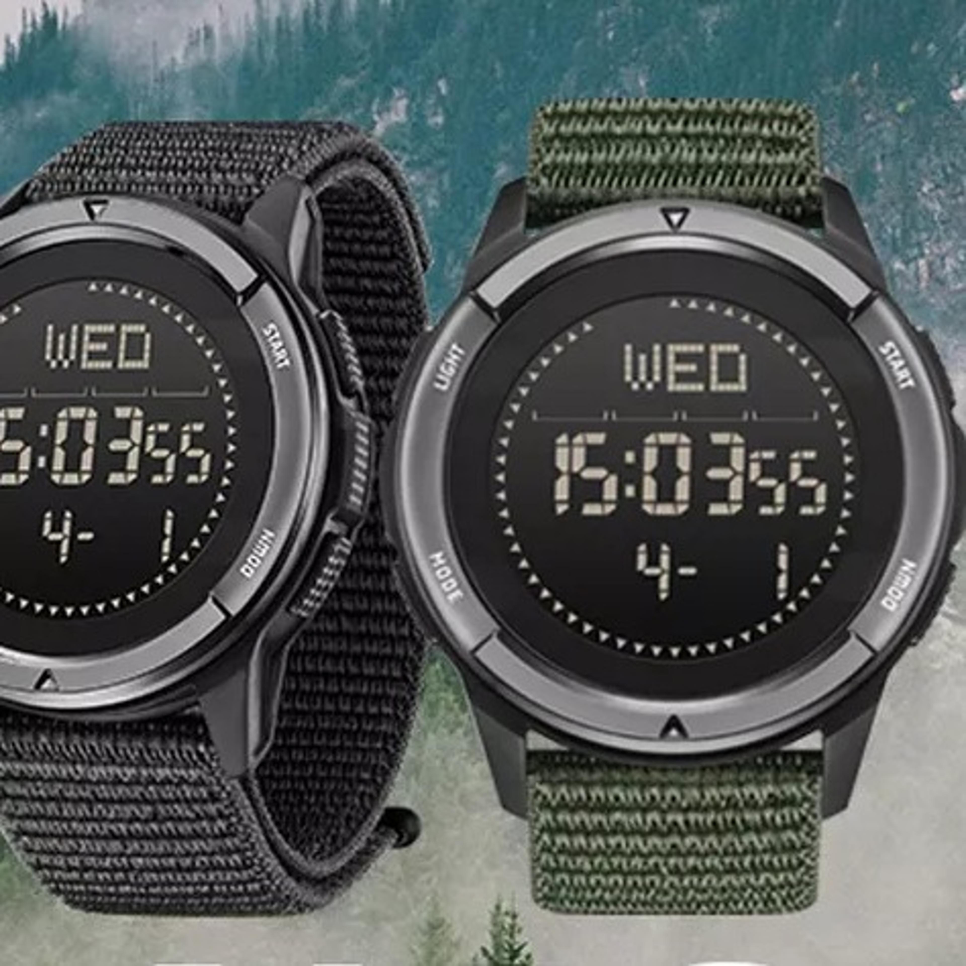carbon fiber digital sports watch with compass water resistance