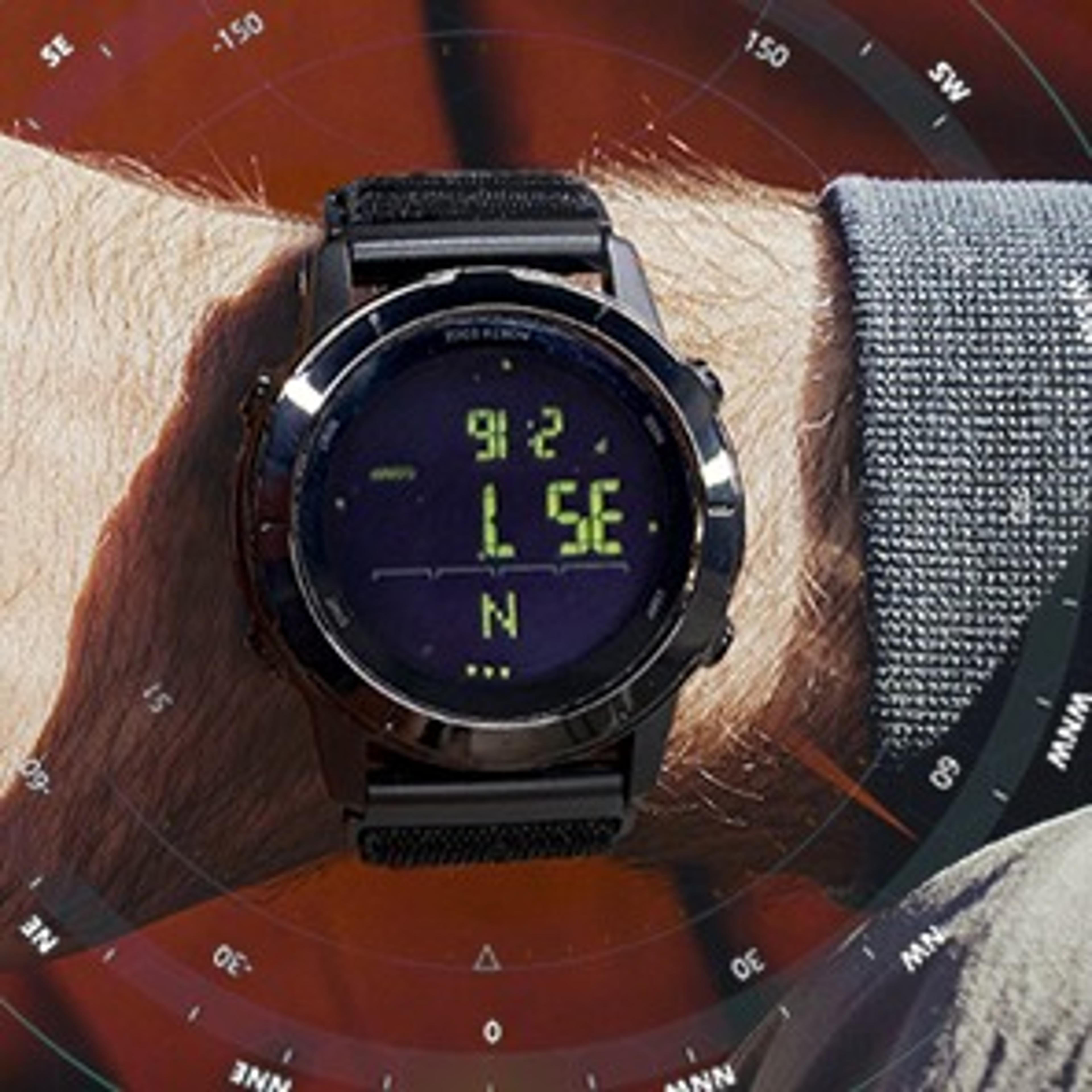 lightweight digital sports watch with compass pedometer water resistance