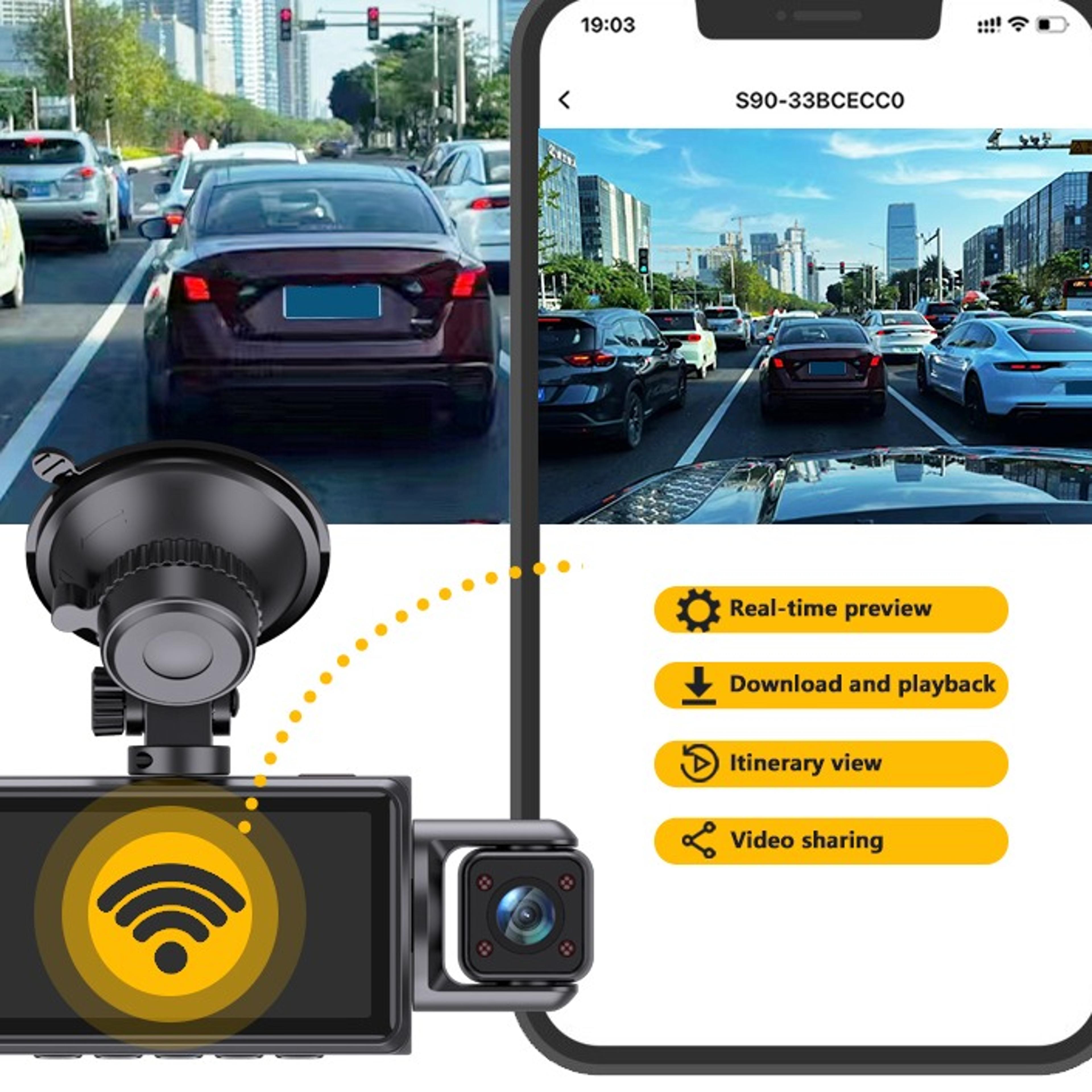 dash cam with wifi night vision and parking monitor