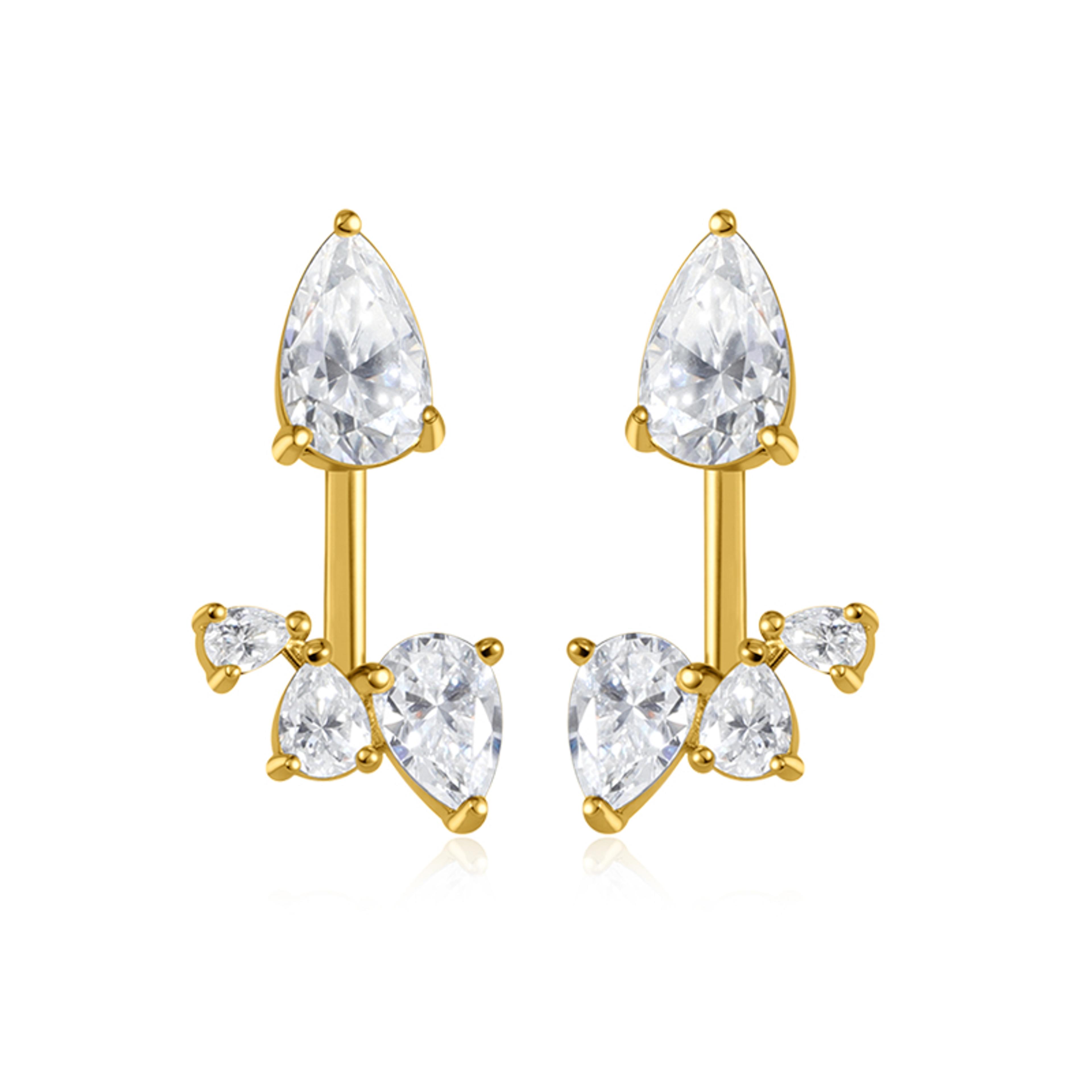 smyoue pear cut moissanite stud earrings in sterling silver