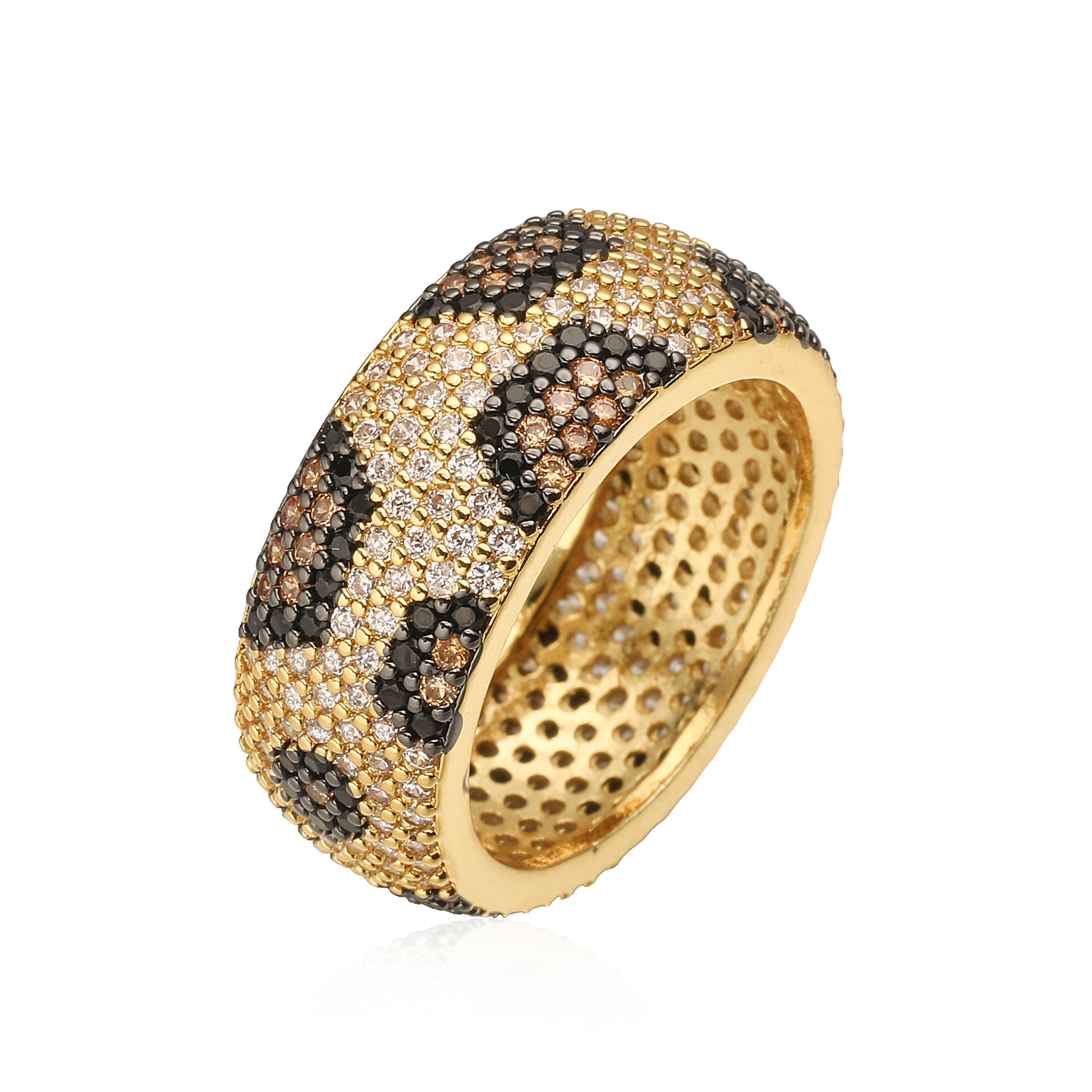 leopard print ring adjustable heart y2k ring statement jewelry
