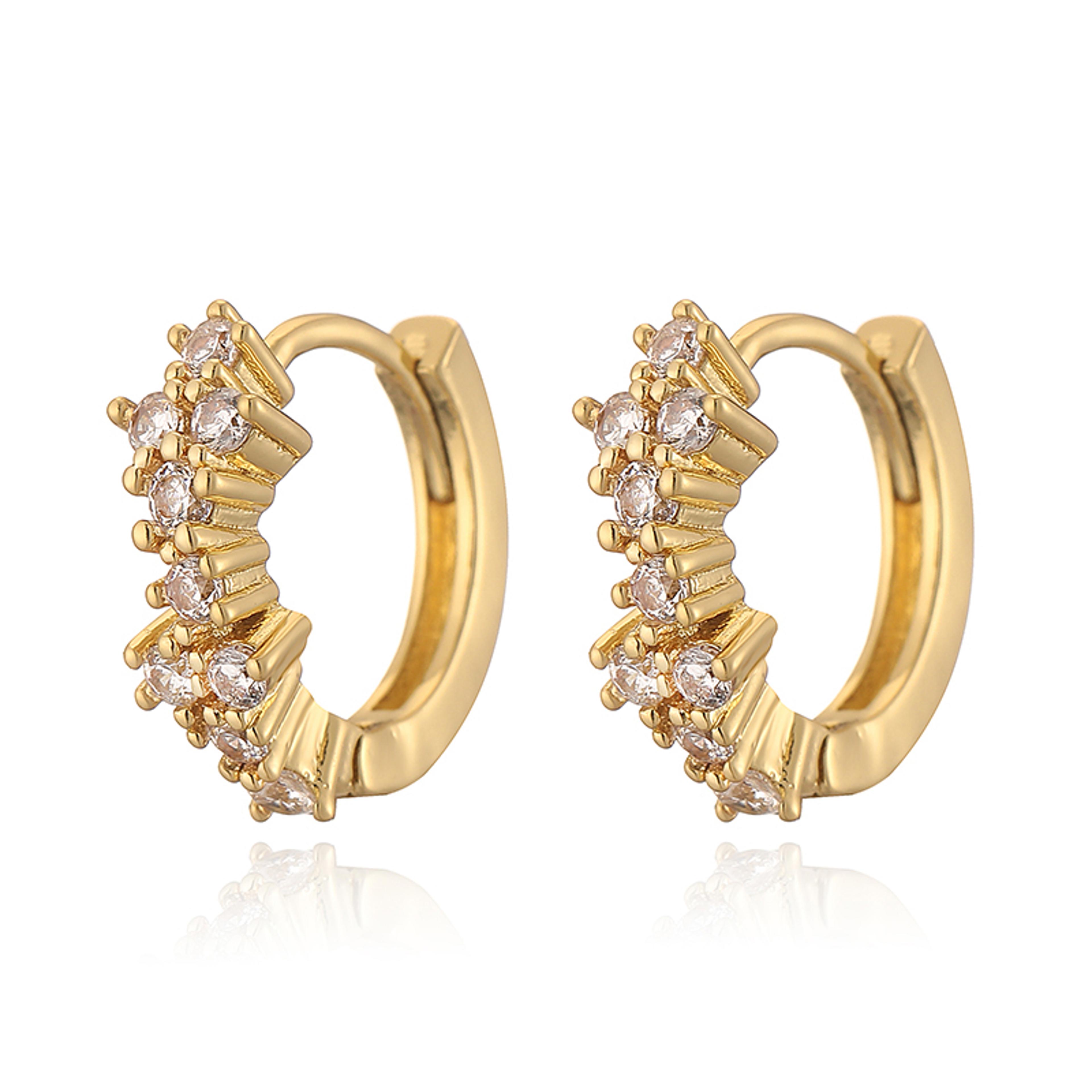 gold plated zircon jewelry set for women with dangle earrings bracelet and rings