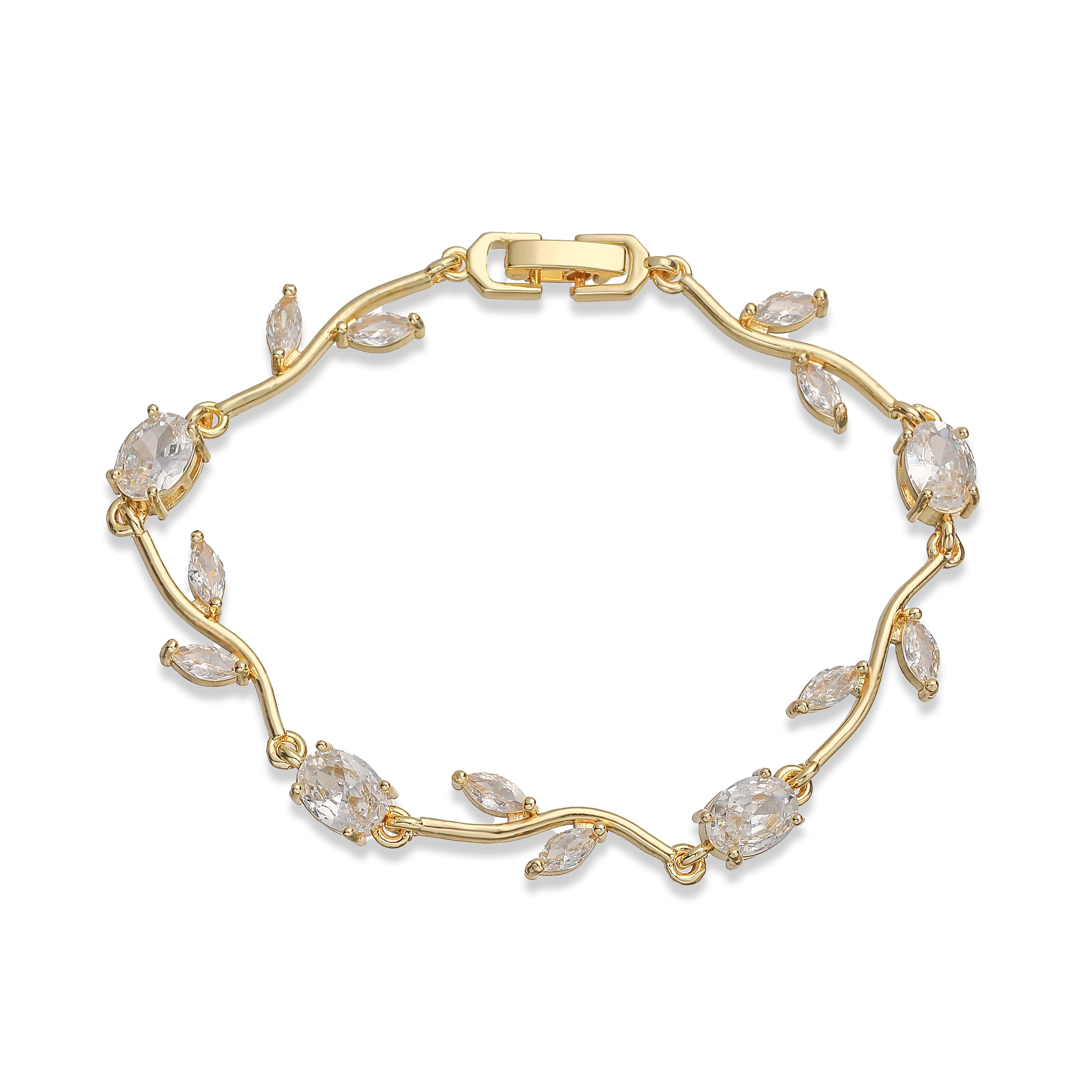 bracelet for women romantic floral vine bracelet with sparkling flower design