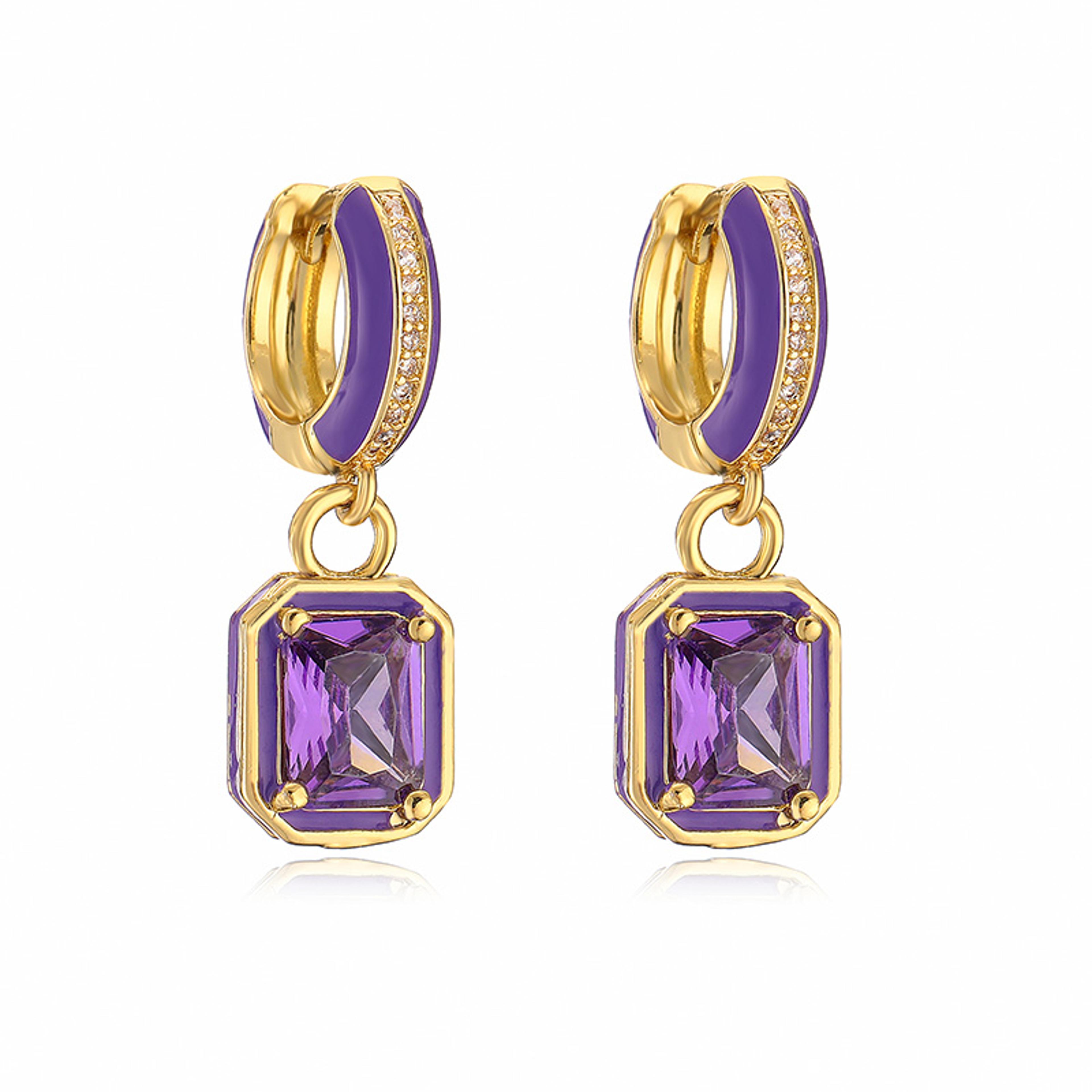 rectangle enamel earrings for women colorful geometric mini pendant earrings