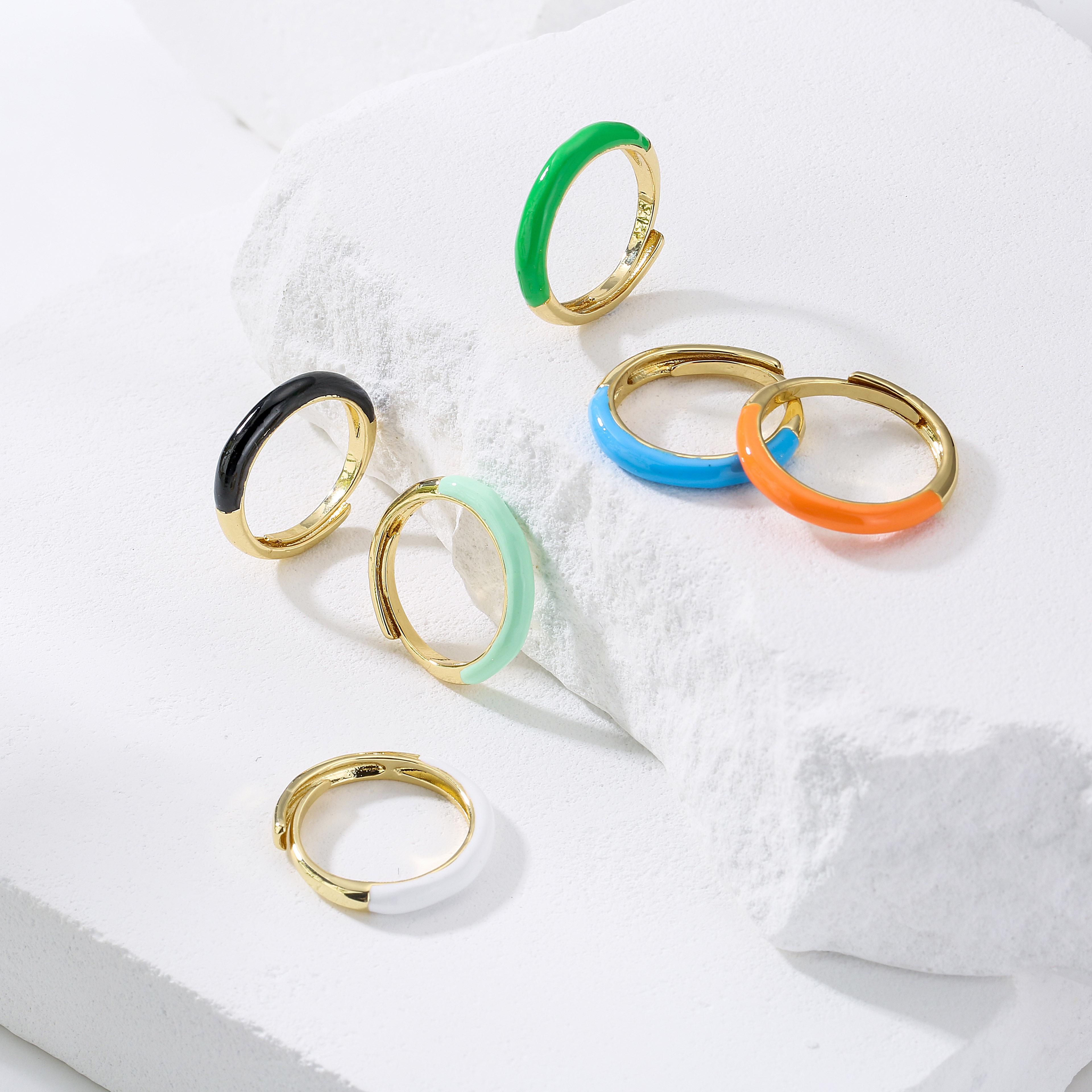 enamel rings for women minimalist stackable fashion ring