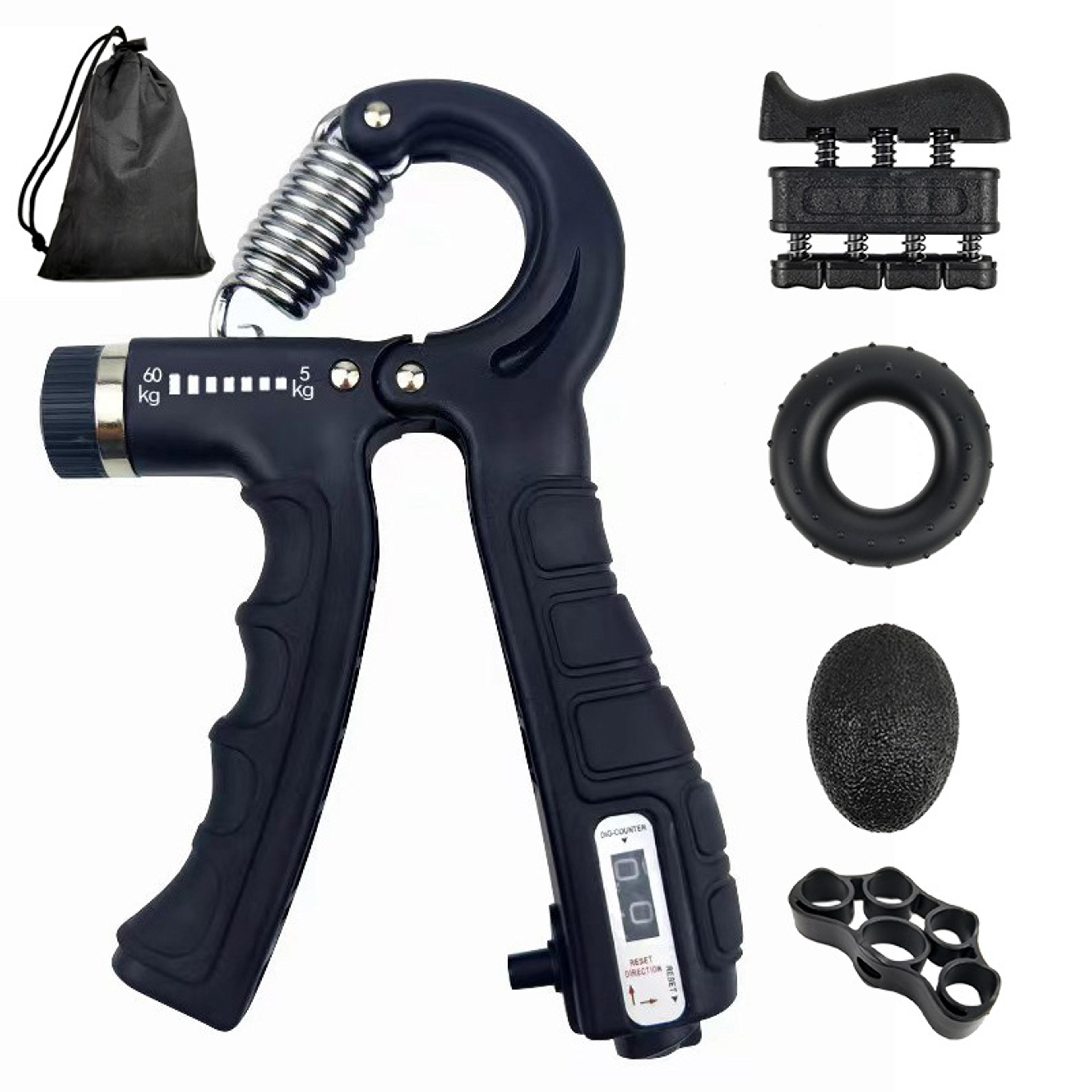 adjustable hand grip strengthener with counter for forearm and wrist training