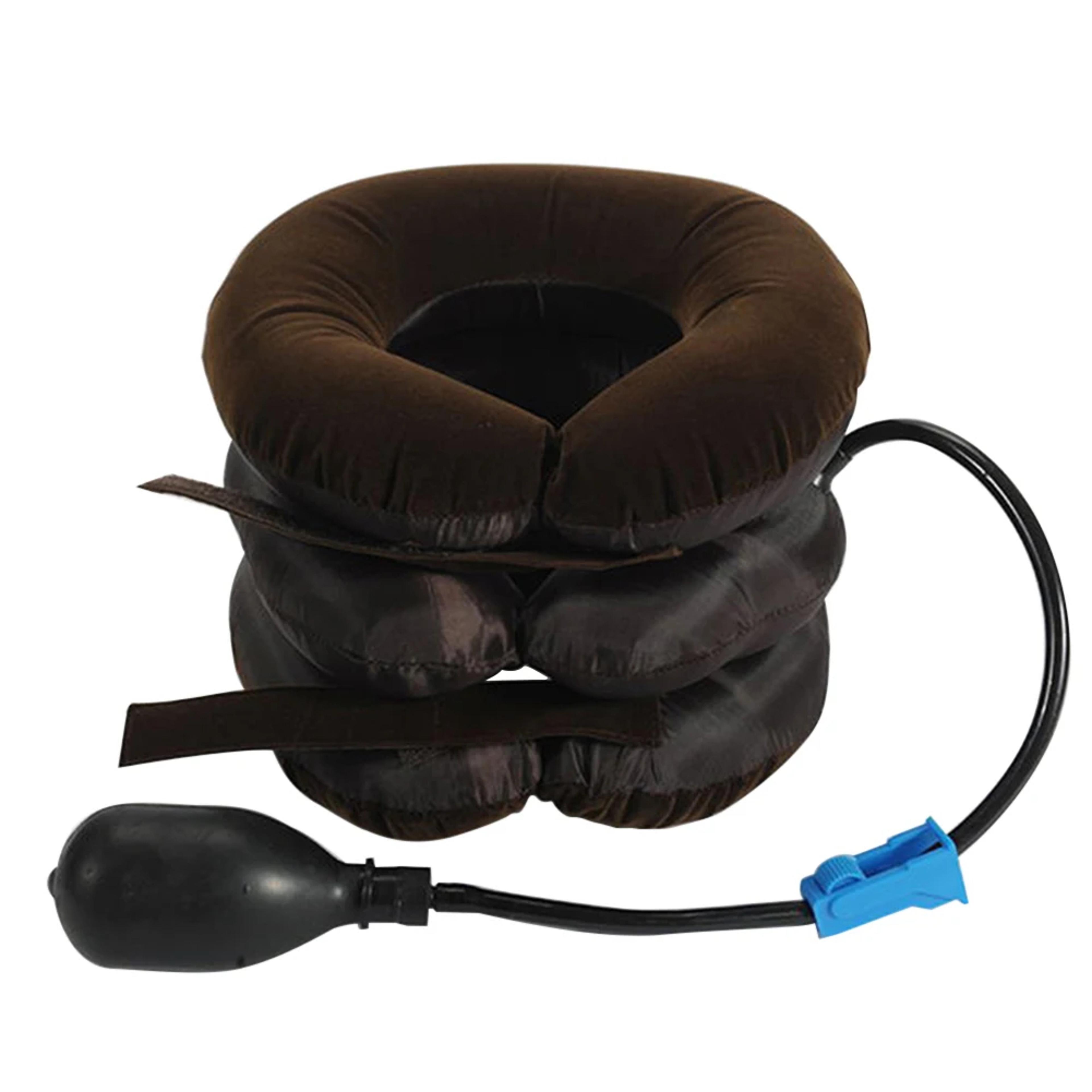 inflatable neck stretcher and cervical traction device for adjustable neck support