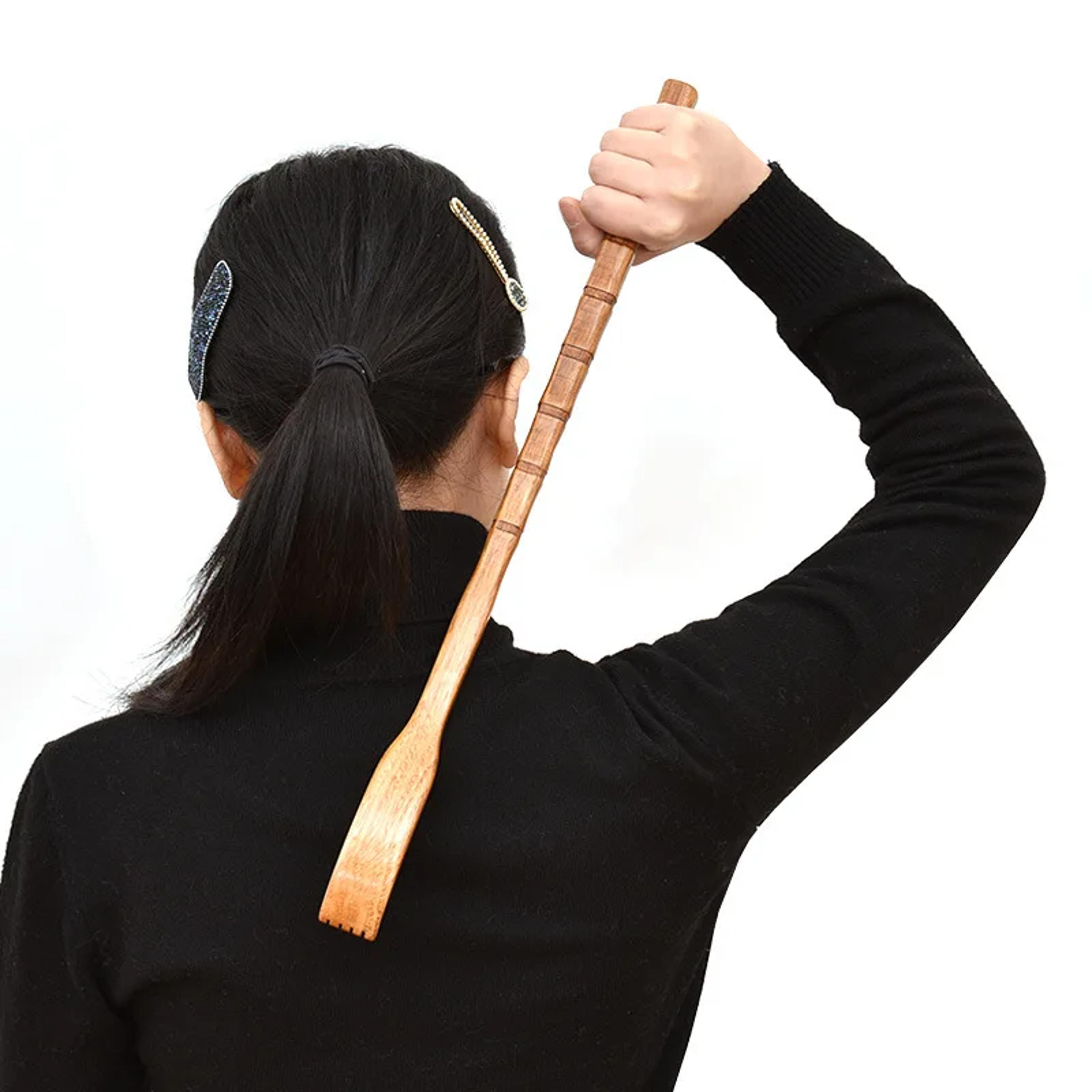 handle wooden back scratcher bamboo body massage tool for easy itch relief