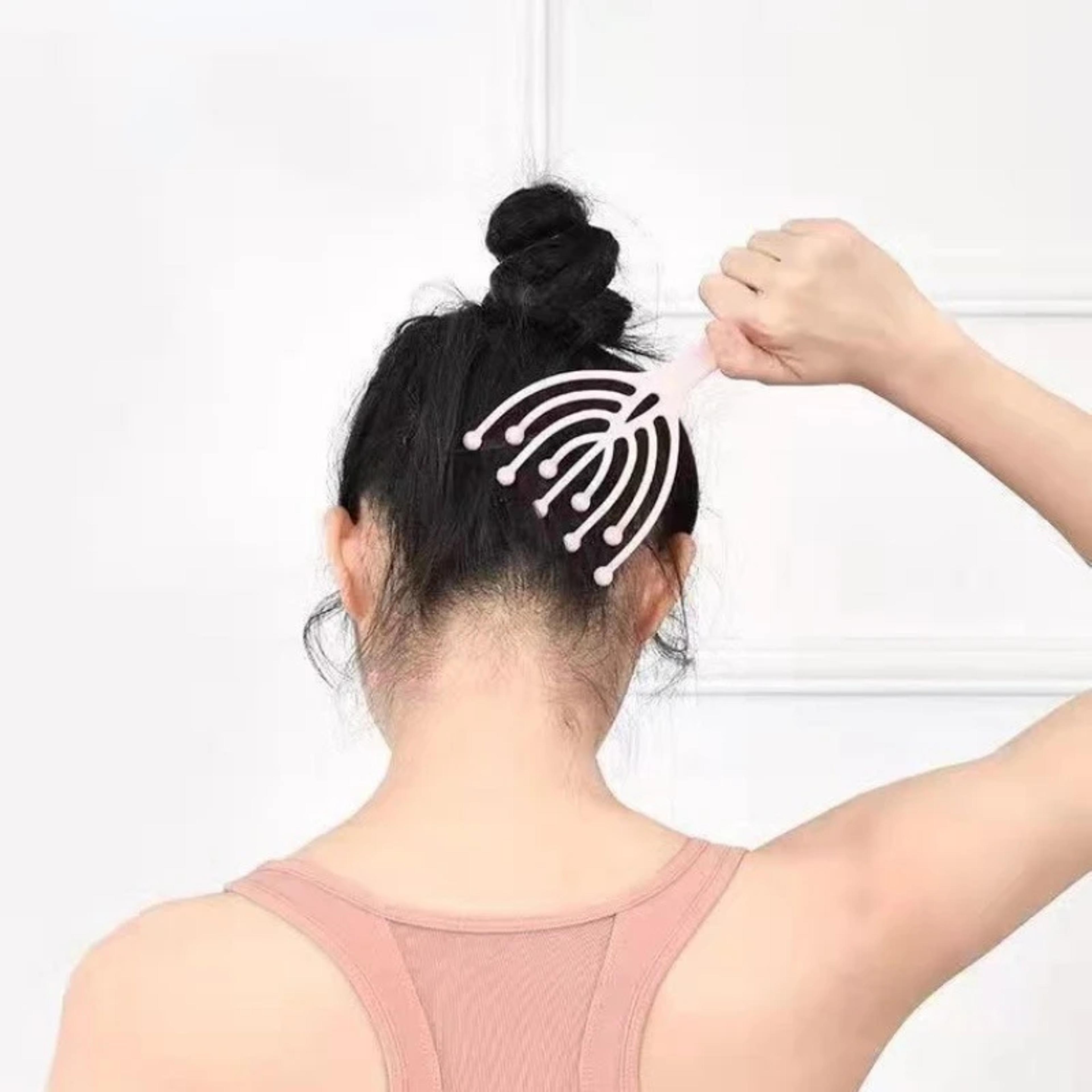 nine claw scalp massager with steel balls for head neck stress relief
