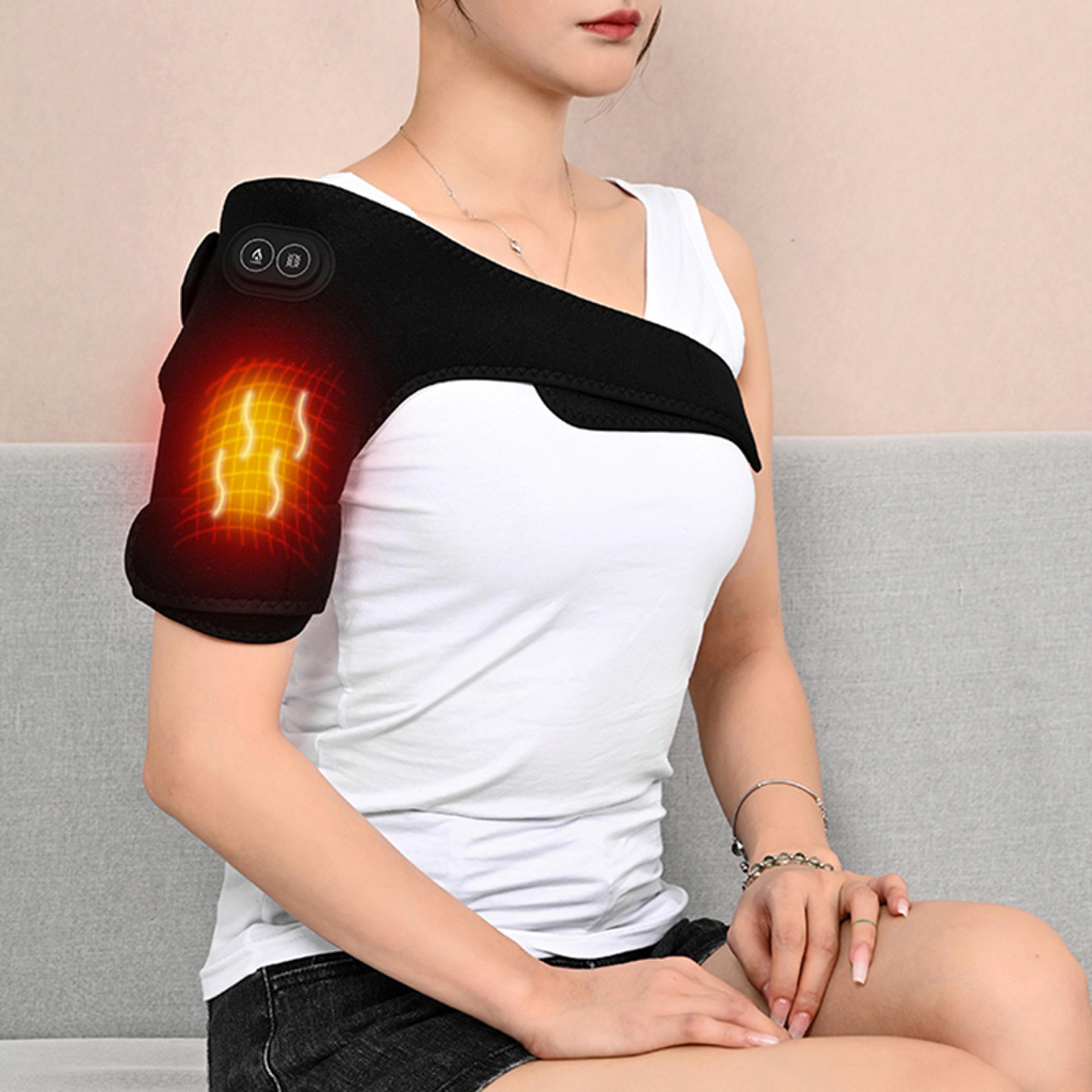 heated shoulder brace and knee massager with heat and vibration