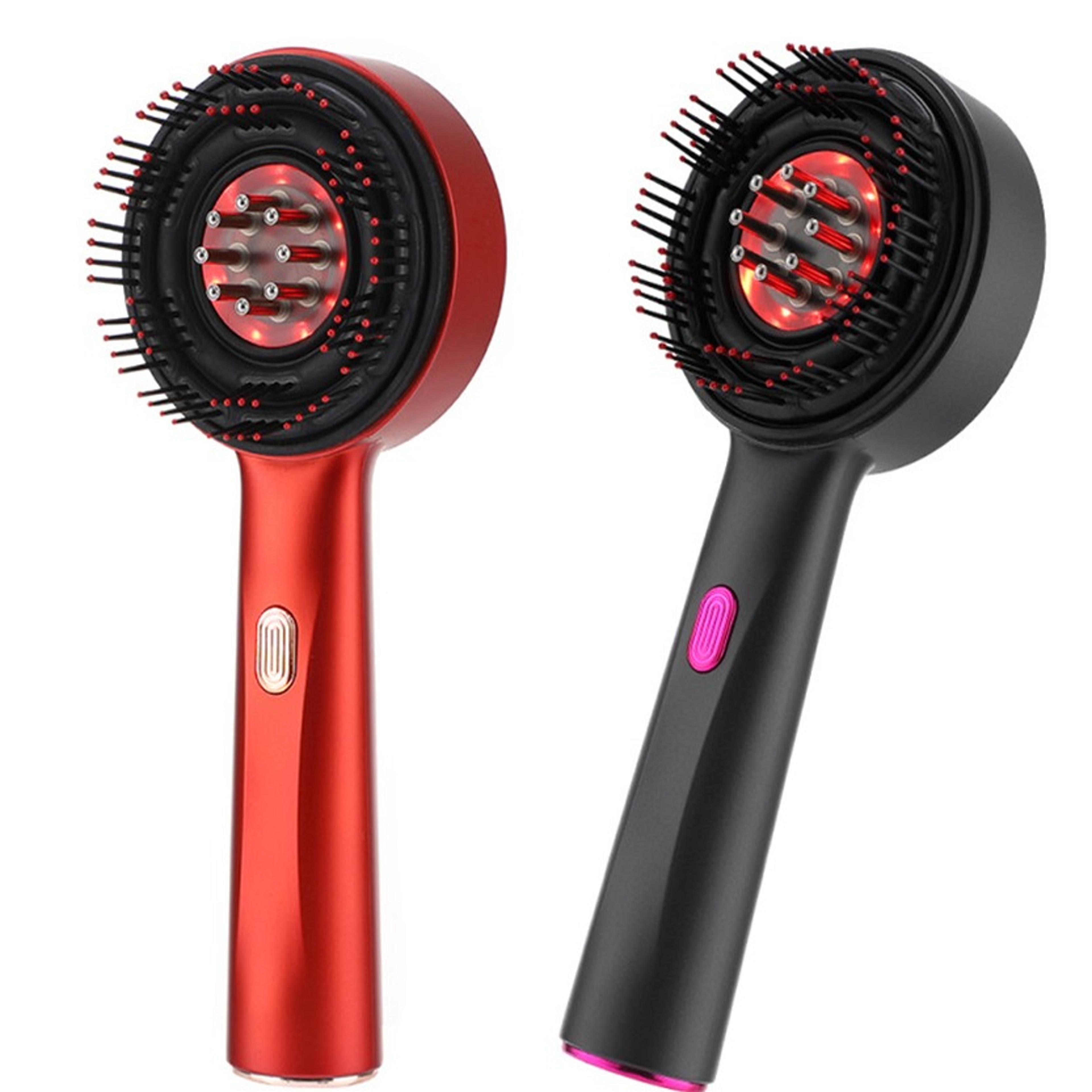electric scalp massager with red light therapy and hair oil applicator