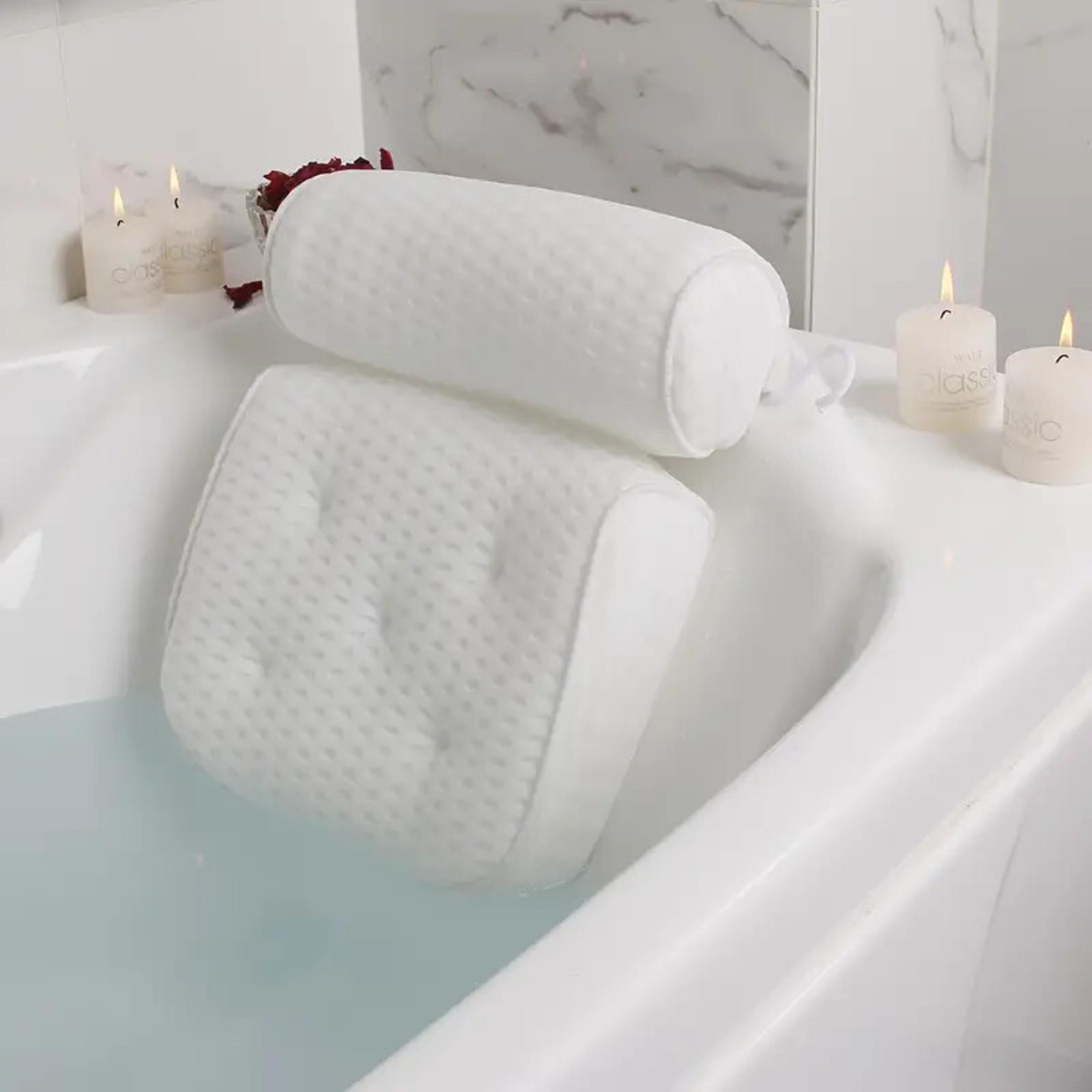 spa bath pillow for tub with neck and back support and anti slip suction cups